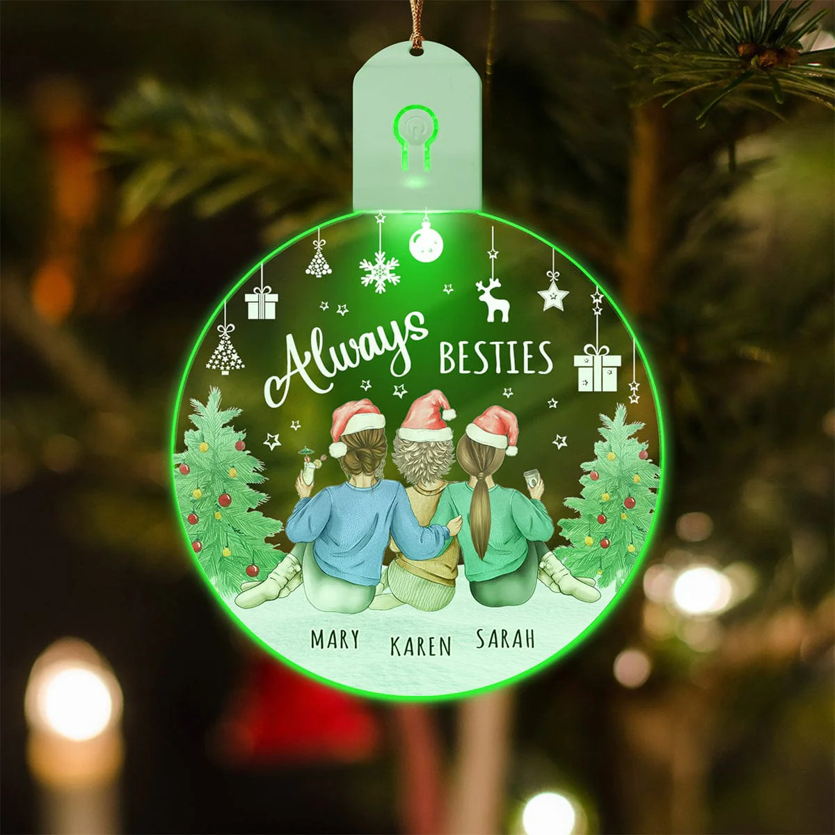 Always Besties Circle Led Acrylic Ornament For Besties Personalized Gift HO82 893274 - Image 3