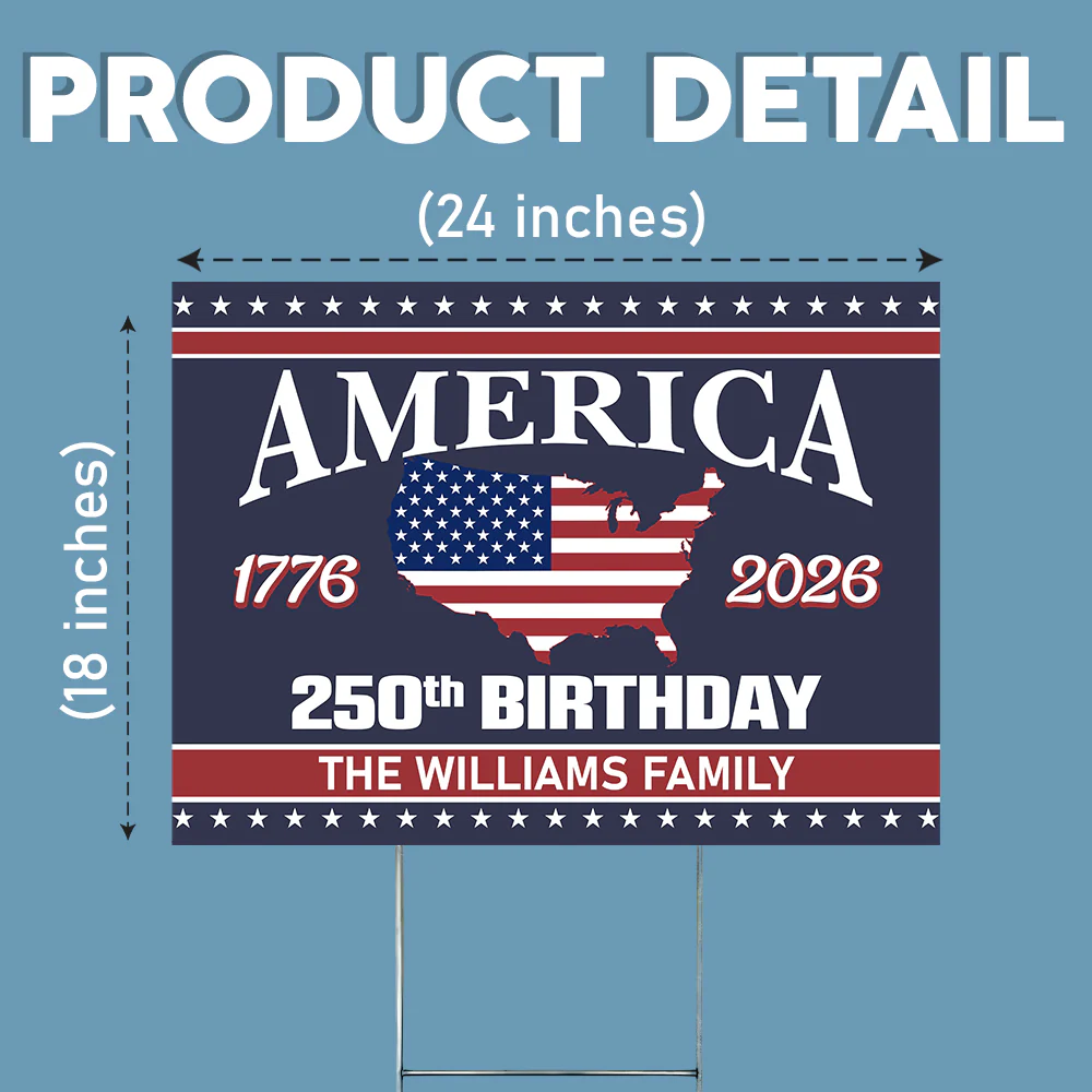 250 Years Of America Birthday 1776-2026 Garden Yard Sign HO82 894602 - Image 5