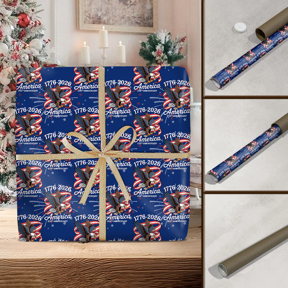 America 250Th Anniversary 1776-2026 Eagle Us Flag Wrapping Paper HO82 900612 - Image 2