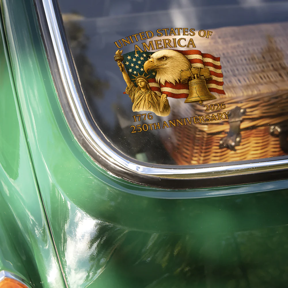 America 250th Anniversary Patriot Eagle With  Statue Of Liberty Car Window Decal Sticker HO82 900866 - Image 2