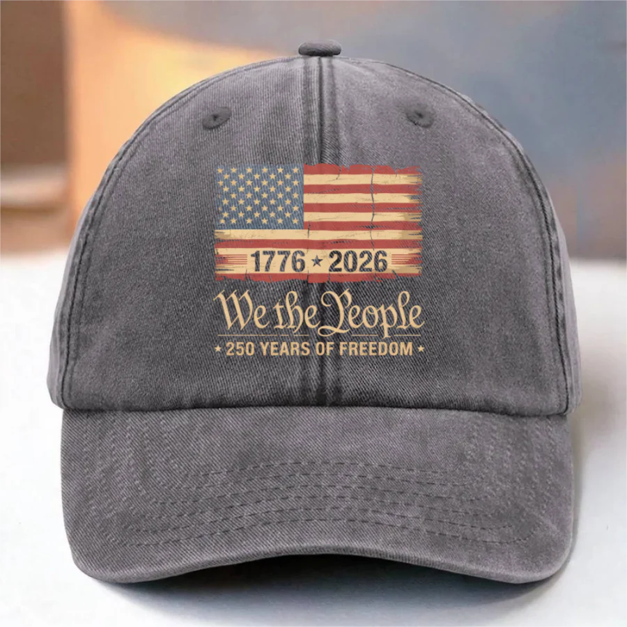 America 250th Birthday US Flag 250 Years We The People Washed Denim Baseball Cap HO82 894634 - Image 11