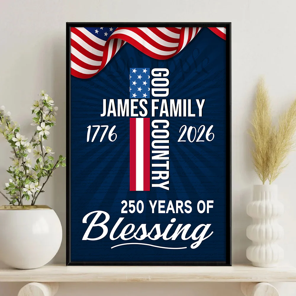 American Patriotic Canvas, 250 Years of Blessing God 1776 2026 Canvas Poster HO82 901440 - Image 4