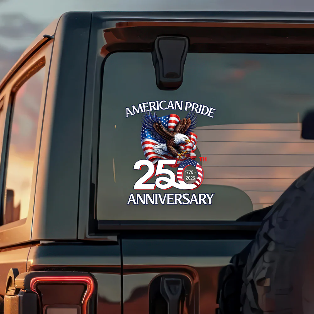 American Pride Patriotic 250th Anniversary Eagle 1776–2026 Car Window Decal Sticker HO82 900876 - Image 2