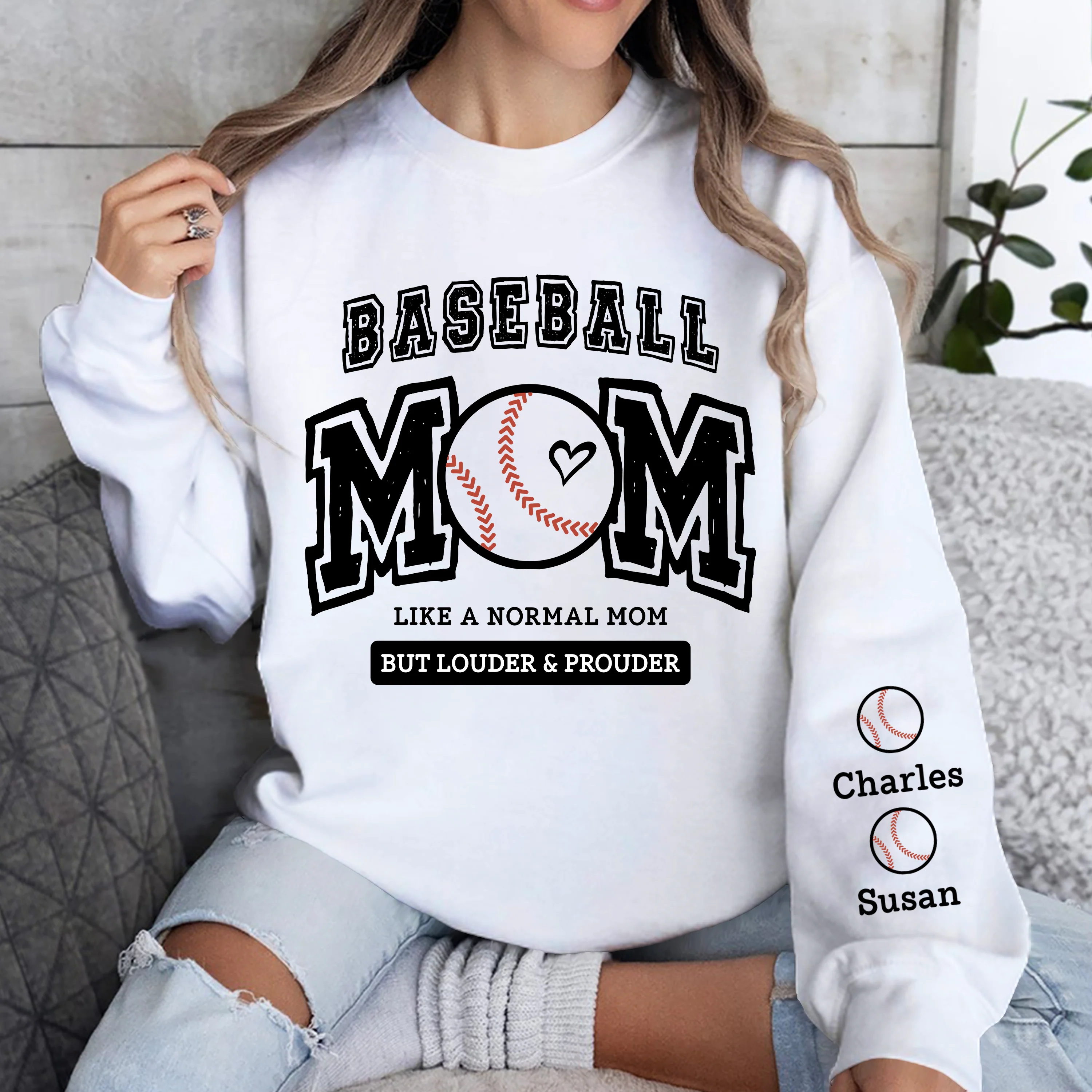 Baseball mama, Loud and Proud Baseball Sweatshirt Personalized Gift For Mother's Day HO82 893644 - Image 6