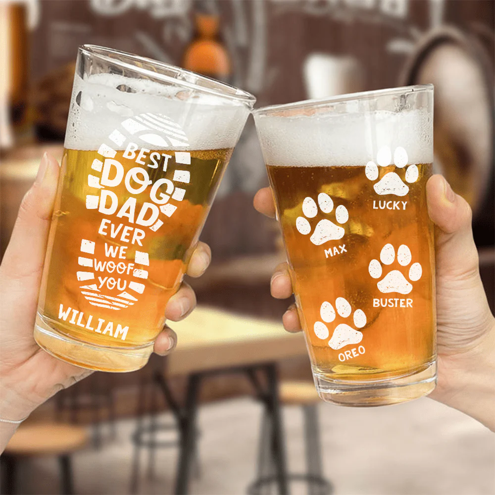 Best Dog Dad Ever Print Beer Glass Personalized Gift HO82 890536 - Image 3