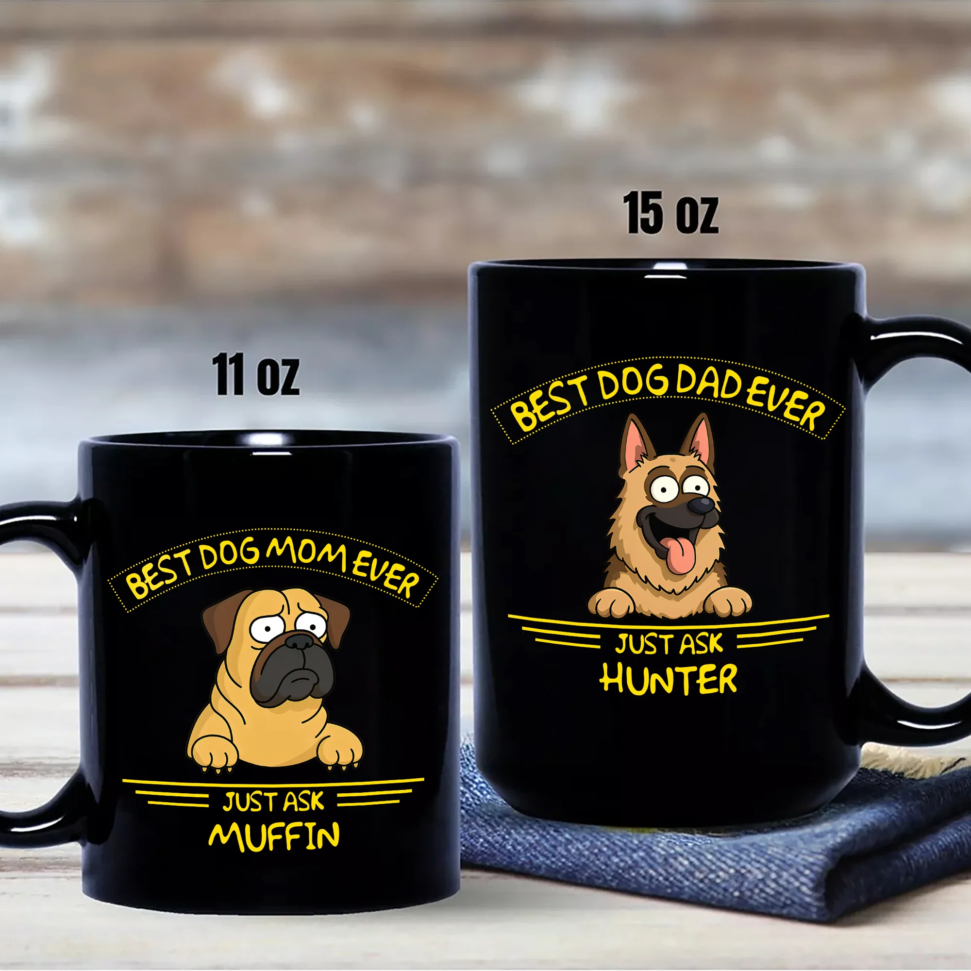 Best Dog Dad/Mom Ever Black Mug Gift For Dog Lovers HO82 893724 - Image 6