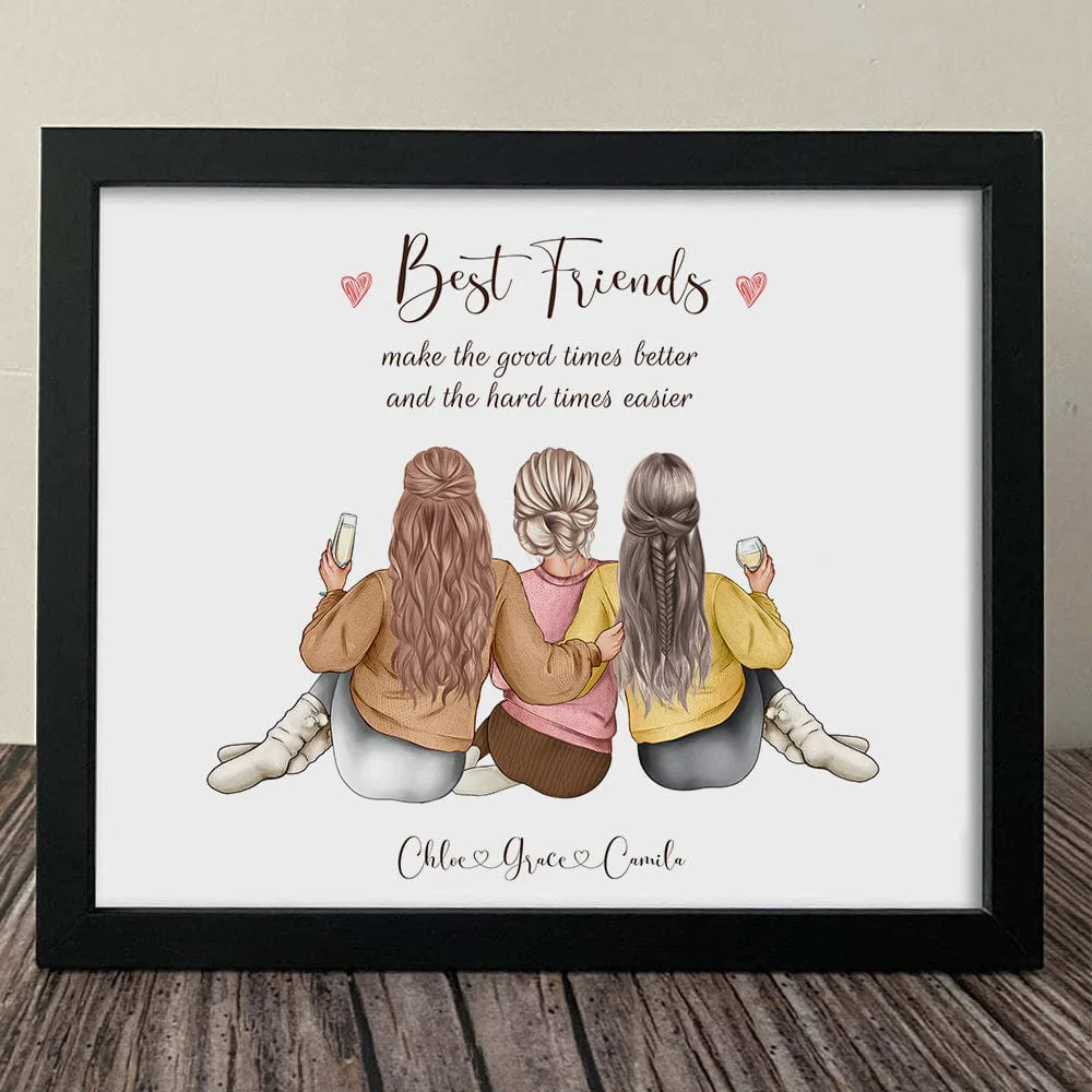 Best Friends Make The Good Times Better And The Hard Times Easier Family Picture Frame Personalized Gift TA29 890354
