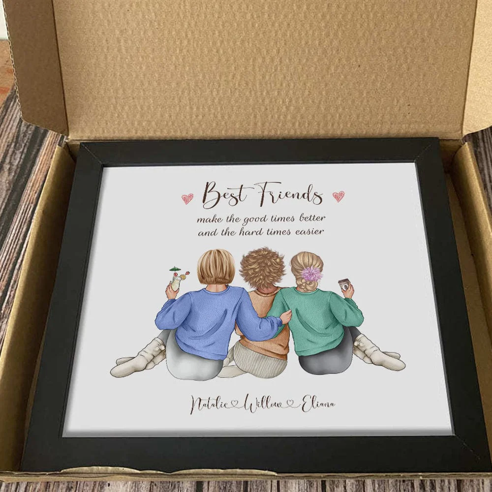 Best Friends Make The Good Times Better And The Hard Times Easier Family Picture Frame Personalized Gift TA29 890354 - Image 2