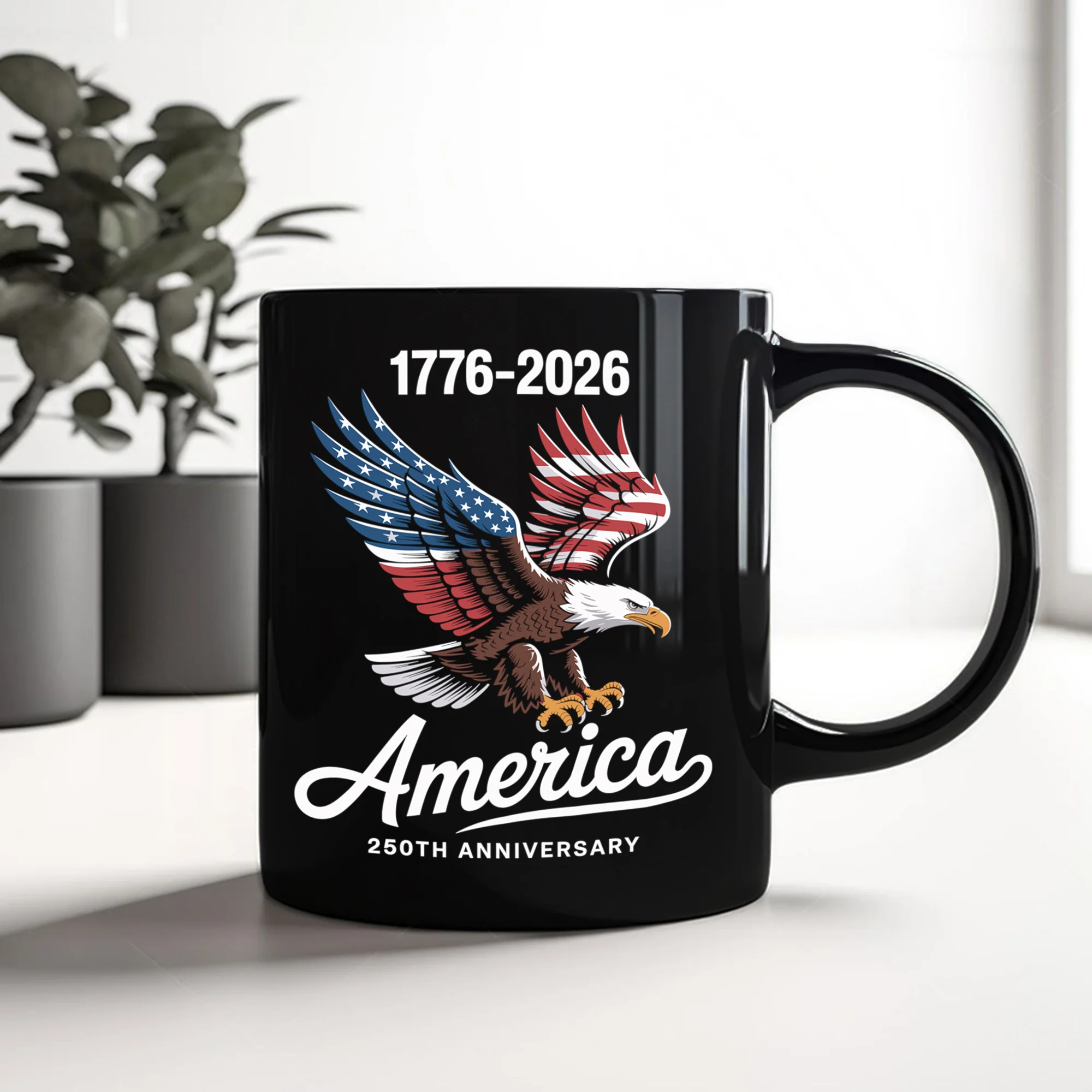 Celebrate 250 Years of America USA Anniversary 1776-2026 Black Mug HO82 894524 - Image 3