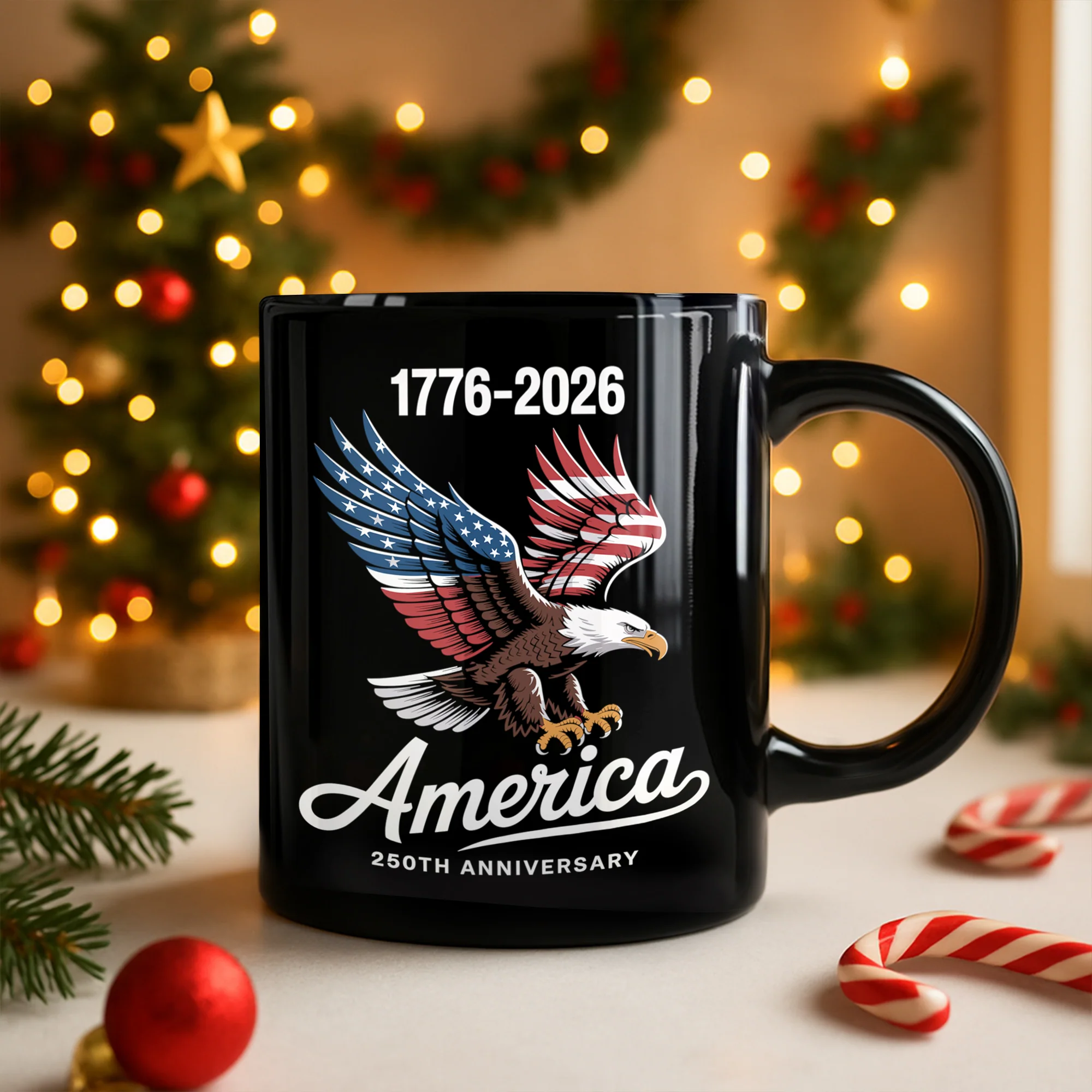 Celebrate 250 Years of America USA Anniversary 1776-2026 Black Mug HO82 894524 - Image 4