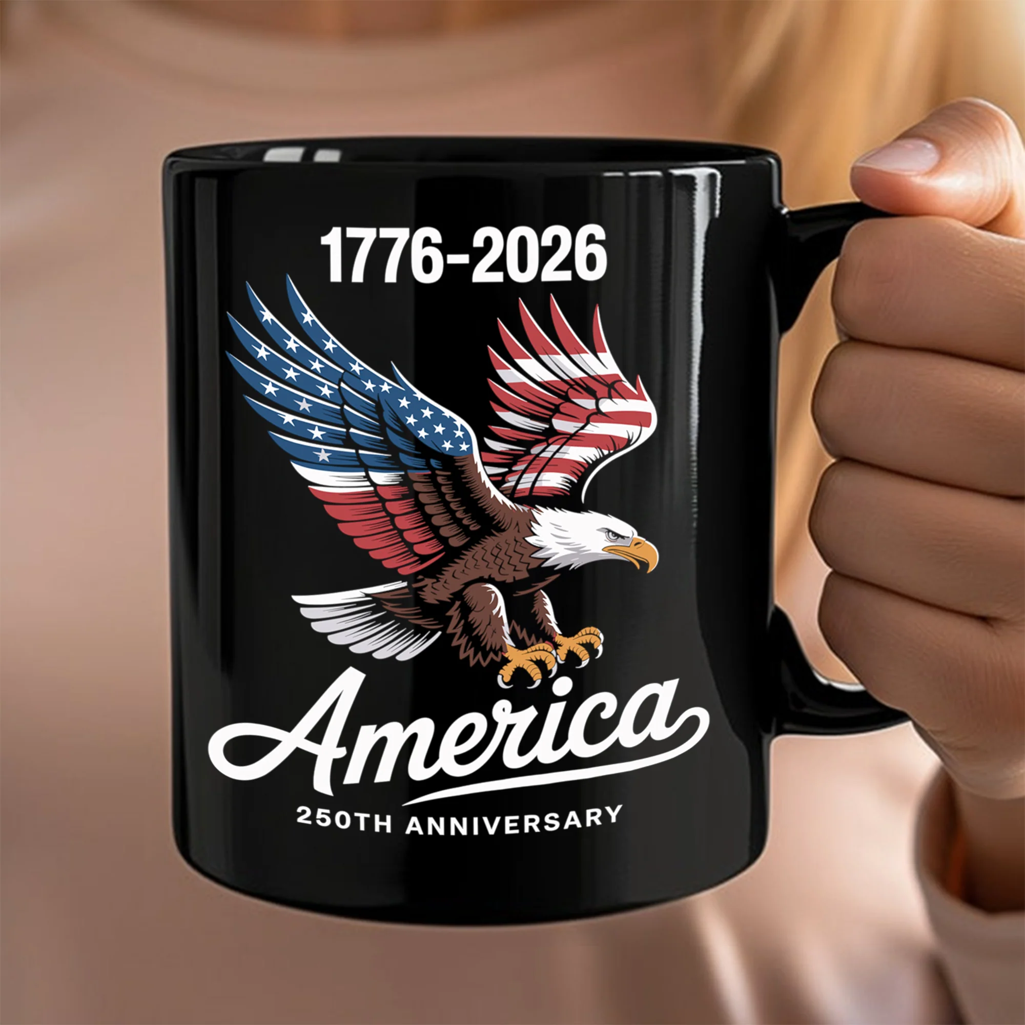 Celebrate 250 Years of America USA Anniversary 1776-2026 Black Mug HO82 894524 - Image 5
