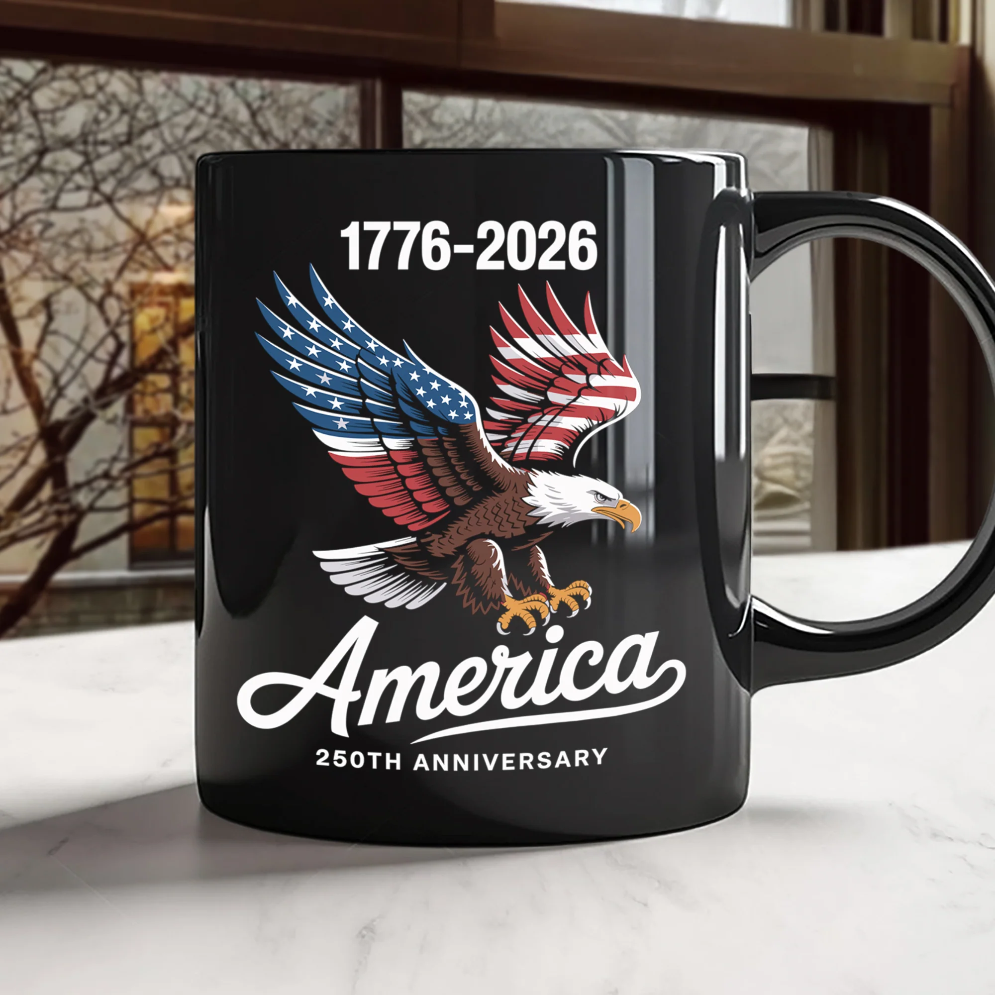 Celebrate 250 Years of America USA Anniversary 1776-2026 Black Mug HO82 894524 - Image 6