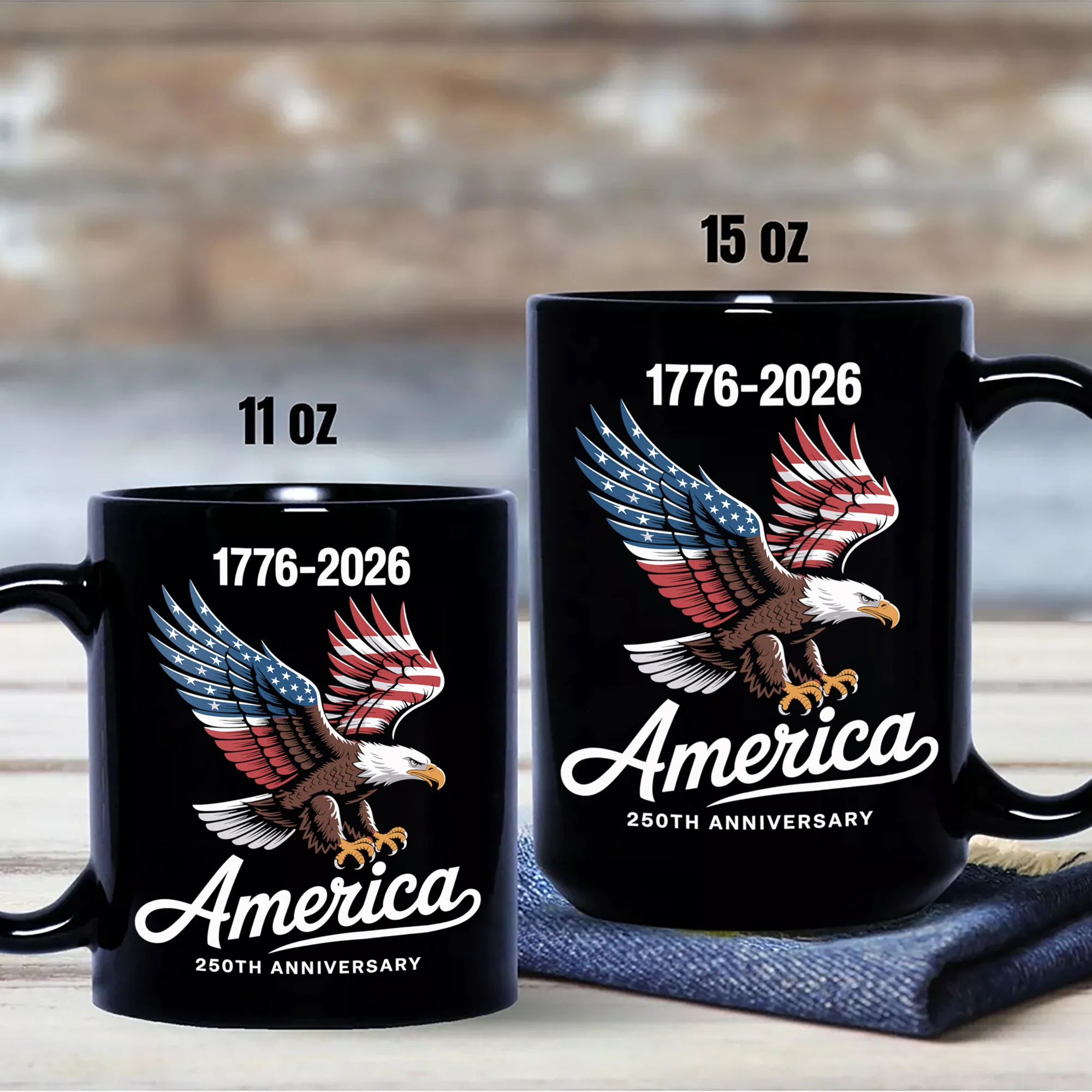 Celebrate 250 Years of America USA Anniversary 1776-2026 Black Mug HO82 894524 - Image 7