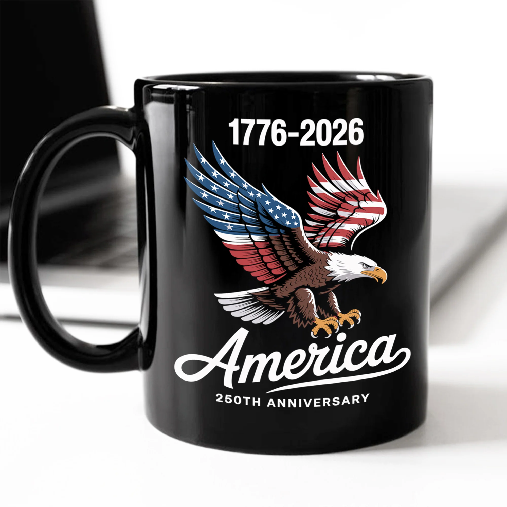 Celebrate 250 Years of America USA Anniversary 1776-2026 Black Mug HO82 894524 - Image 8