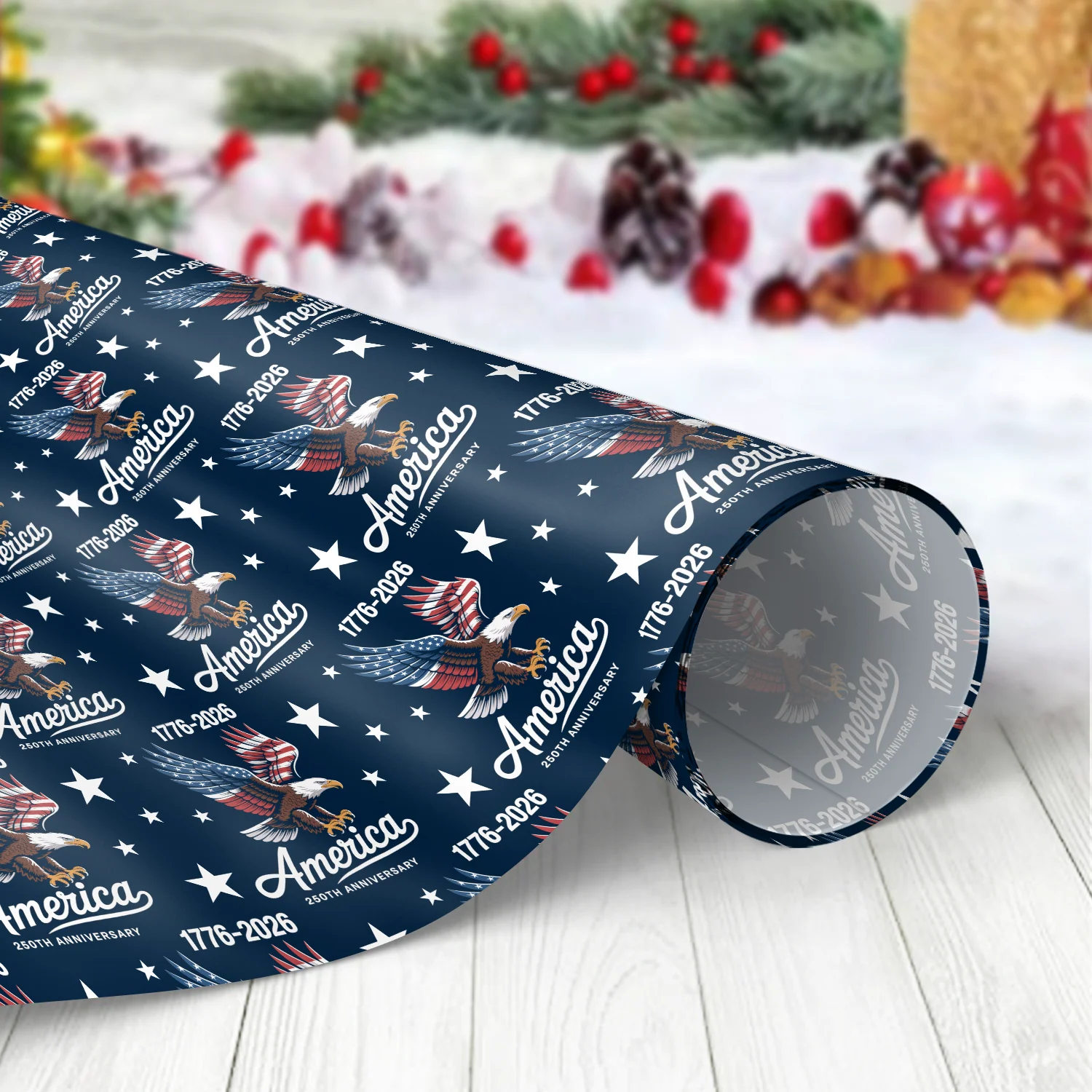 Celebrate 250 Years of America USA Anniversary 1776-2026 Wrapping Paper HO82 900606 - Image 2