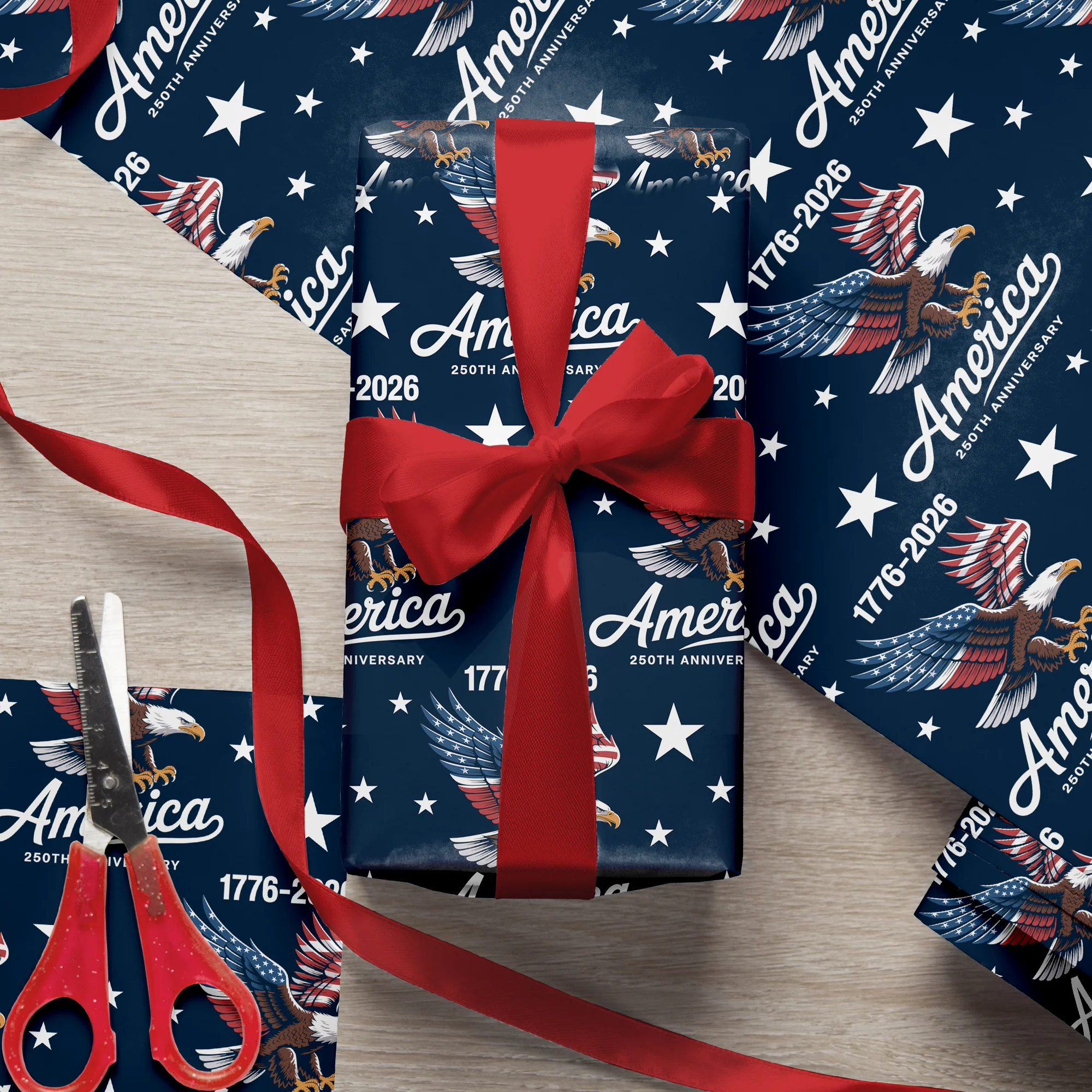 Celebrate 250 Years of America USA Anniversary 1776-2026 Wrapping Paper HO82 900606 - Image 3