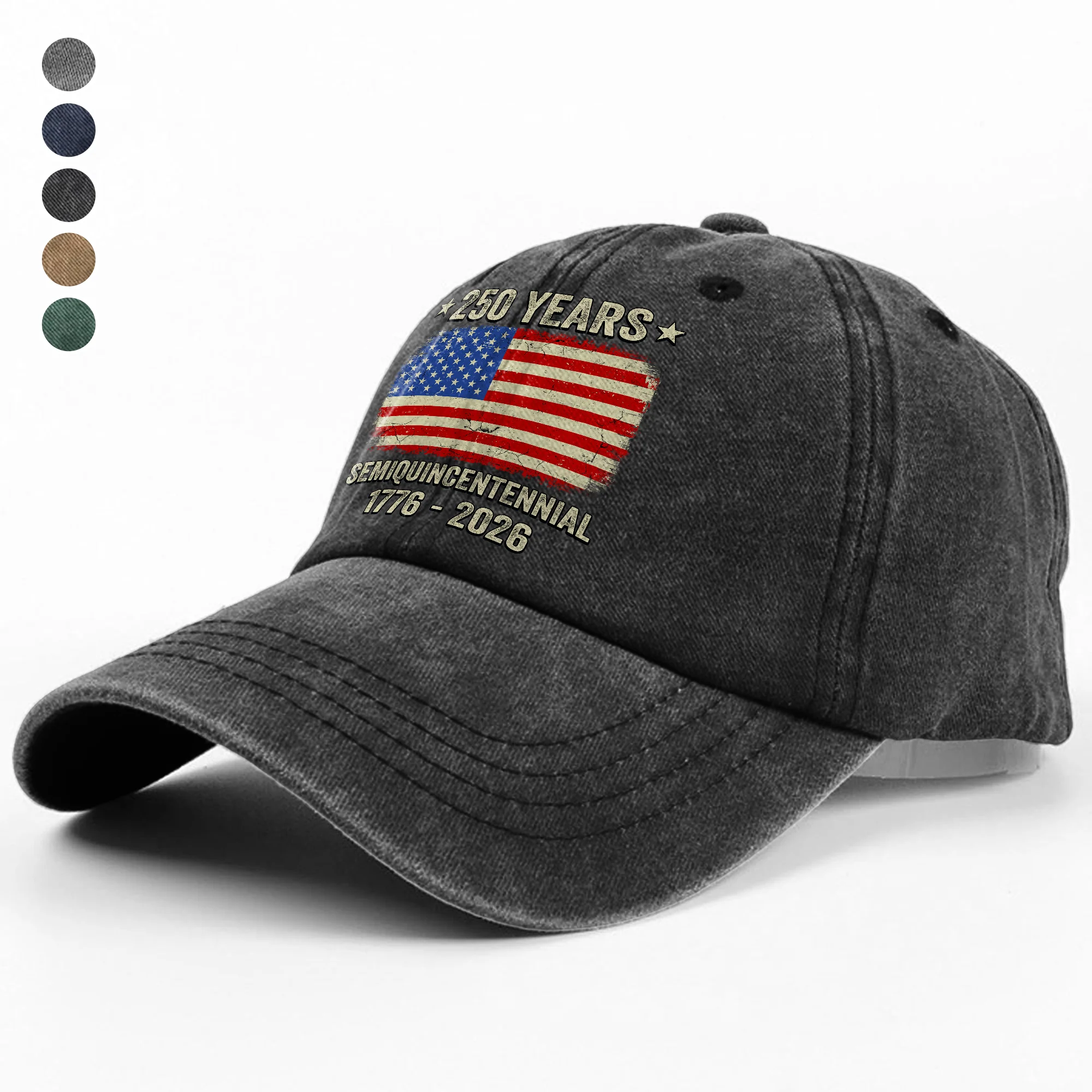 Celebrate 250th Anniversary United States Semiquincentennial Washed Denim Baseball Cap HO82 894768 - Image 4
