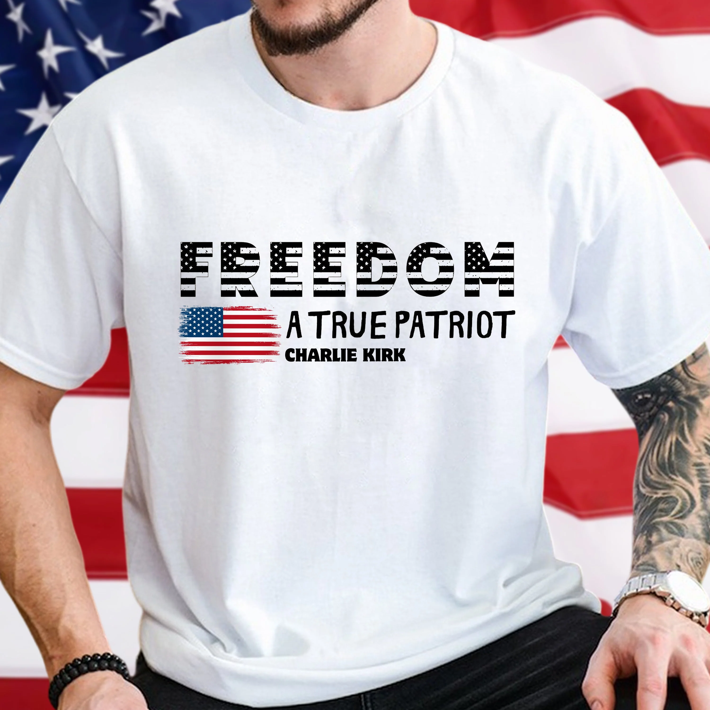 Charlie Kirk A True Patriot Rest In Peace Bright Shirt HO82 65758 - Image 4