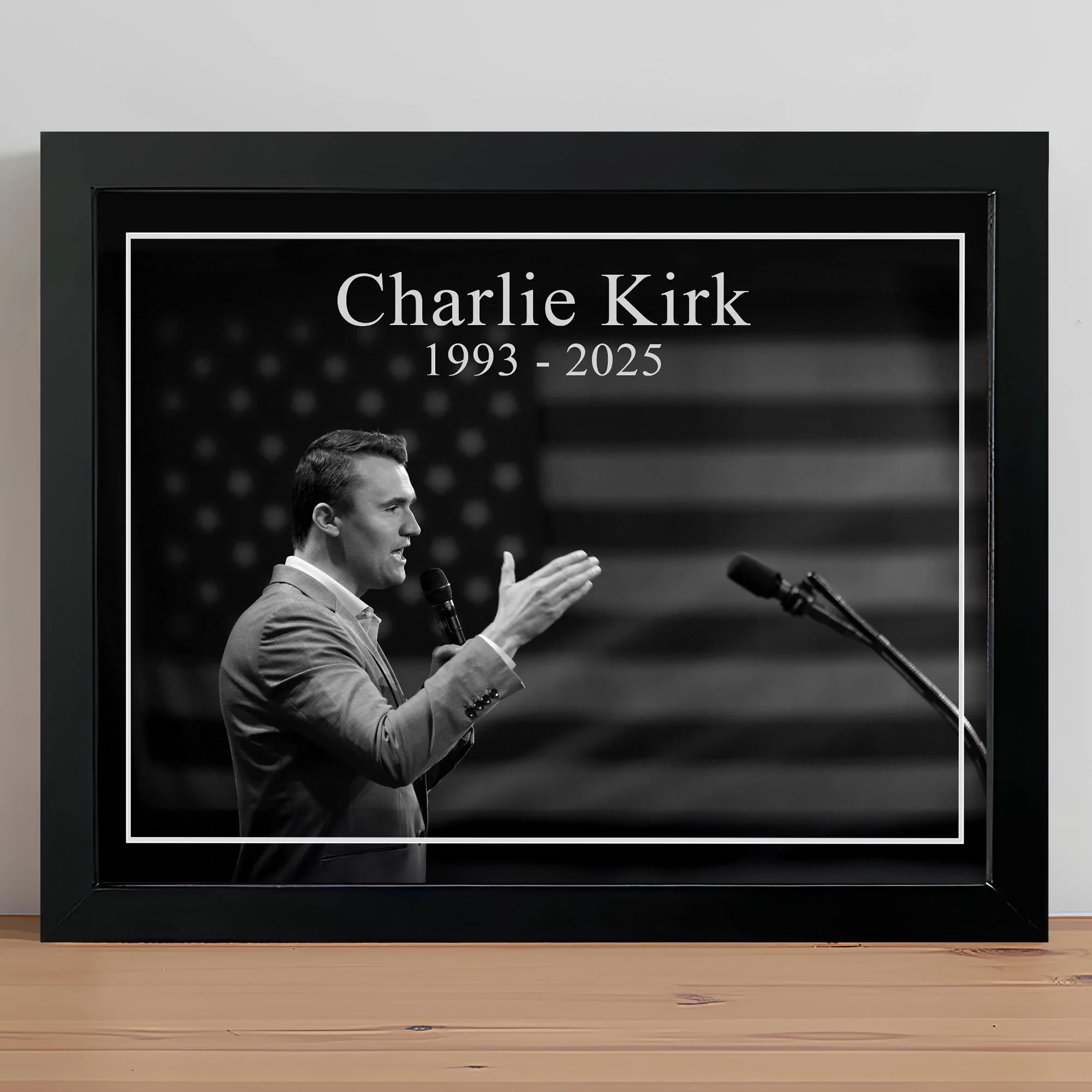 Charlie Kirk Memorial Black and White Style Picture Frame HO82 65806 - Image 4