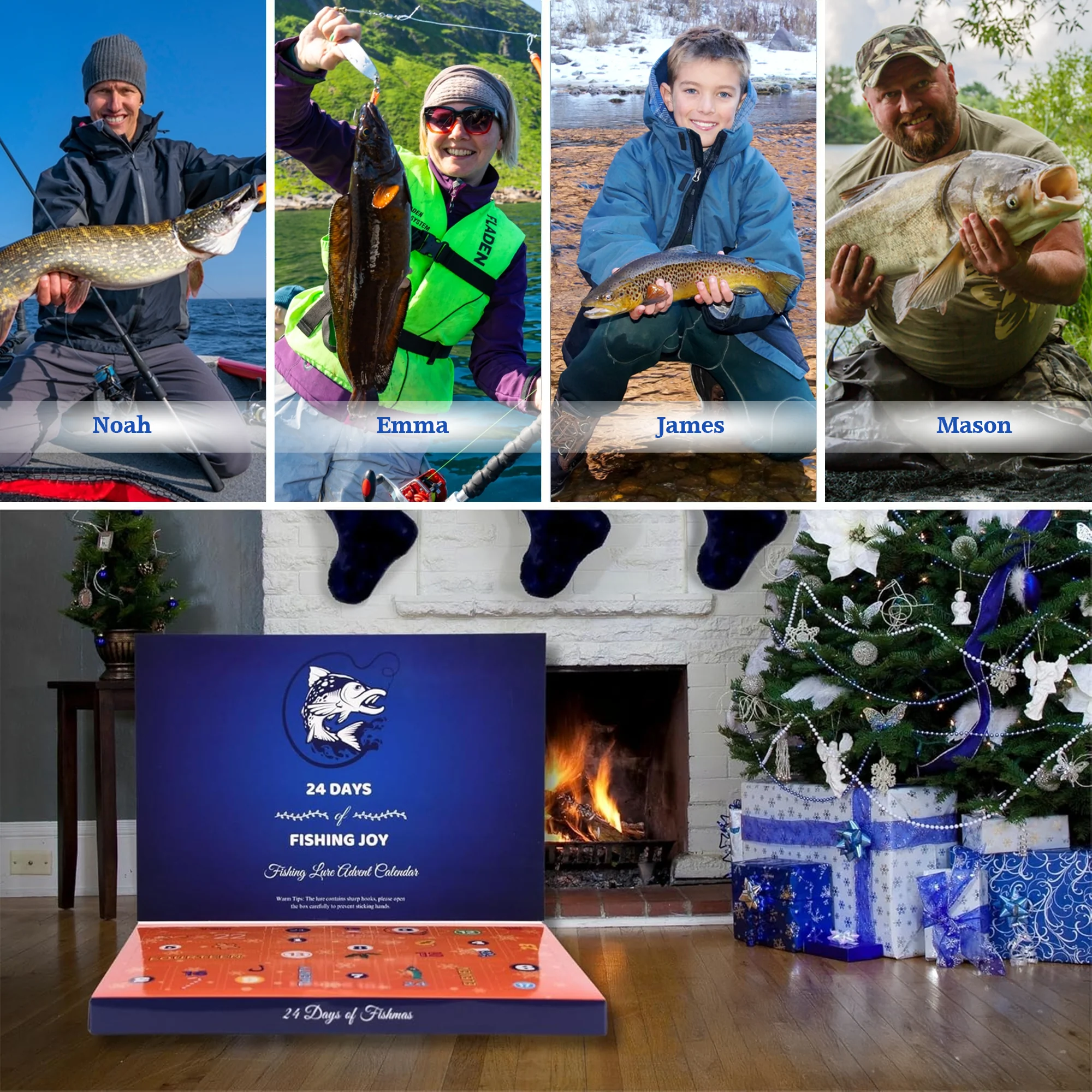 Christmas Countdown - 24 Days Fishing Advent Calendar Gift For Fishing Lovers HO82 900528 - Image 2