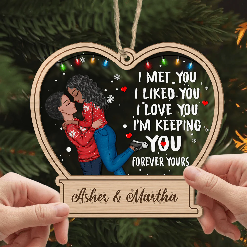 Christmas Couple Forever Yours Gift For Couples Ornament Personalized Gift HO82 893014 - Image 2