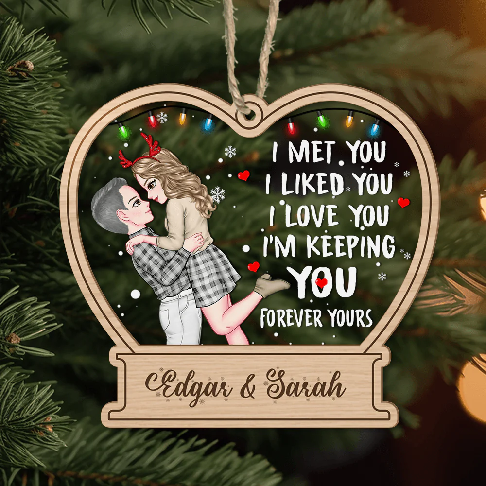 Christmas Couple Forever Yours Gift For Couples Ornament Personalized Gift HO82 893014 - Image 3