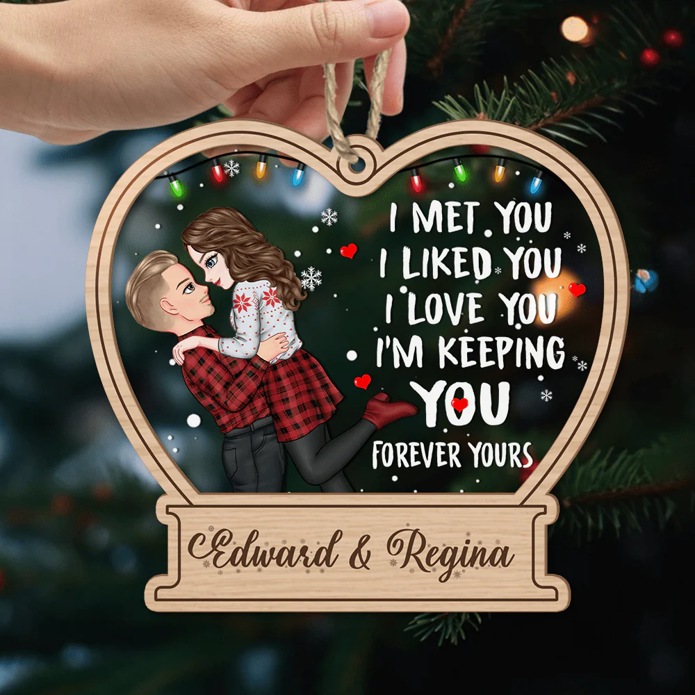 Christmas Couple Forever Yours Gift For Couples Ornament Personalized Gift HO82 893014 - Image 4