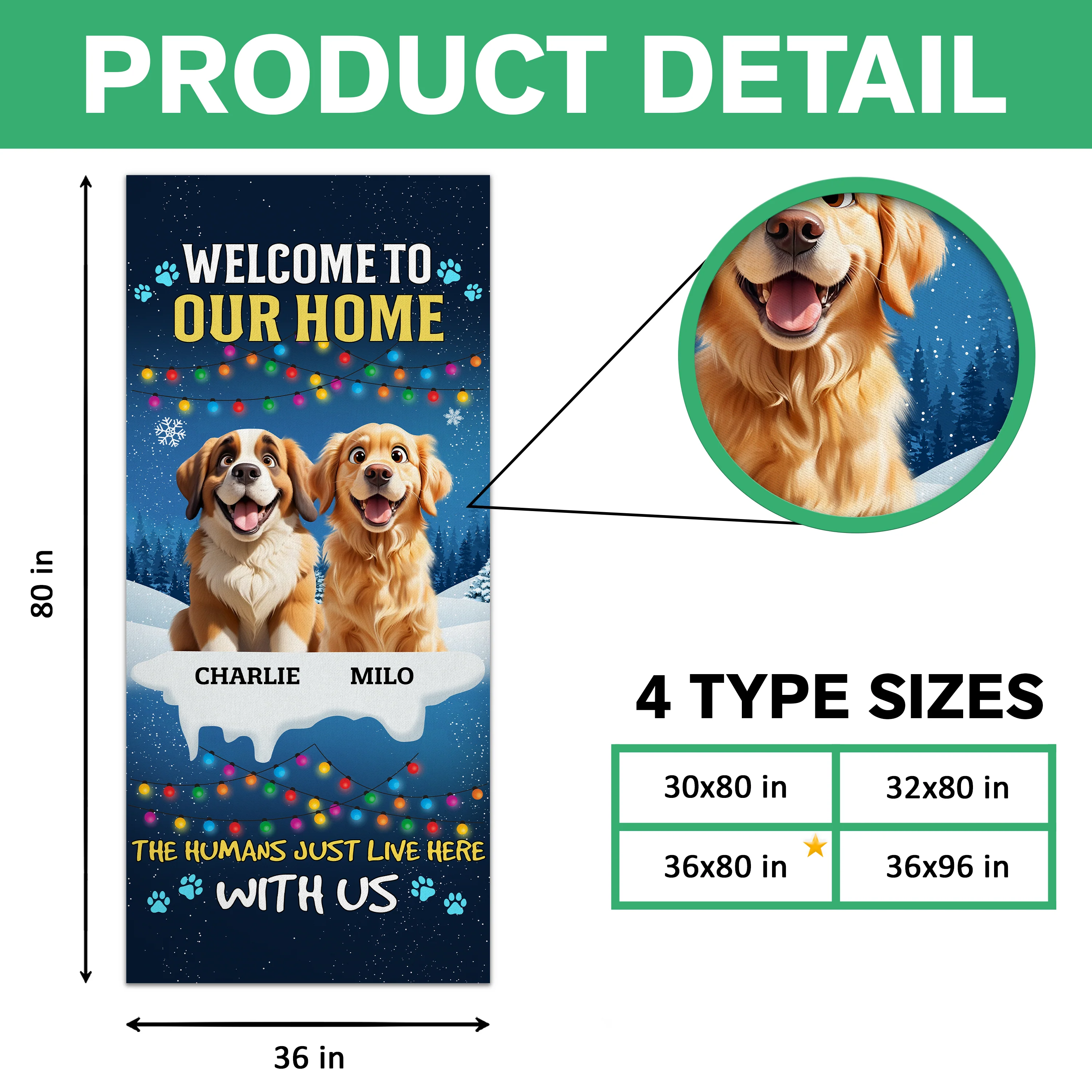 Christmas Peeking Dogs Welcome To Our Home The Humans Just Live Here Door Cover For Dog Lovers HO82 900214 - Image 7