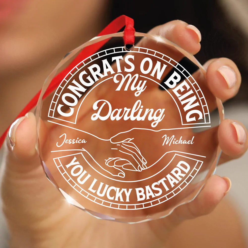 Couple Congrats On Being My Husband You Lucky Man Glass Circle Ornament HO82 894760 - Image 5