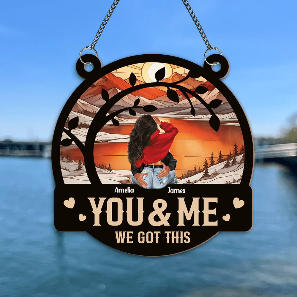 Couple Kissing You & Me We Got This Couple Window Hanging Suncatcher Ornament Personalized Gift HO82 893006 - Image 2