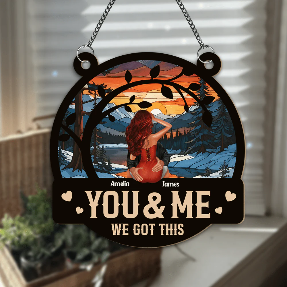 Couple Kissing You & Me We Got This Couple Window Hanging Suncatcher Ornament Personalized Gift HO82 893006 - Image 3