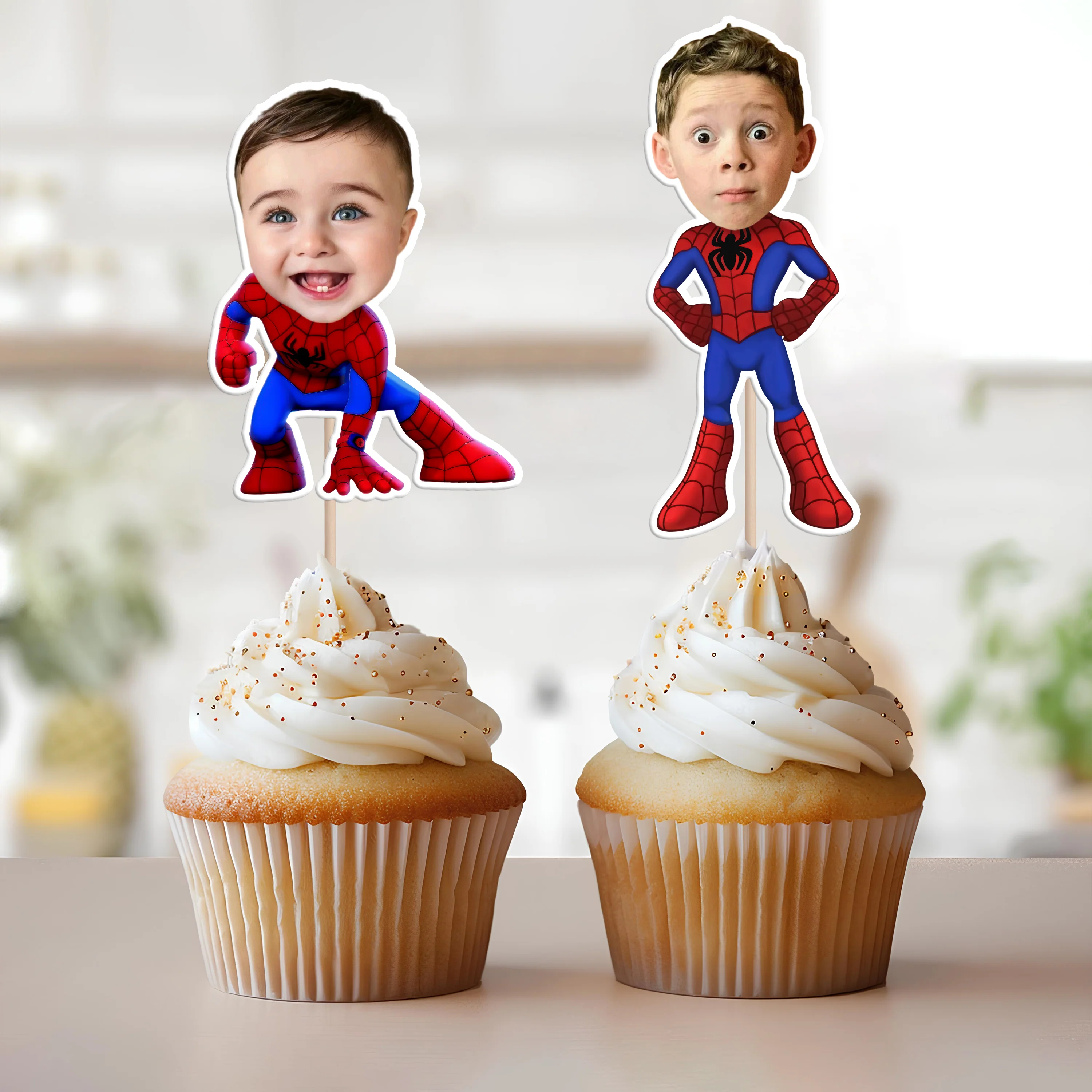 Custom Kid Face Photo Cupcake Toppers Personalised Birthday Gift Party Decor HO82 893574 - Image 2