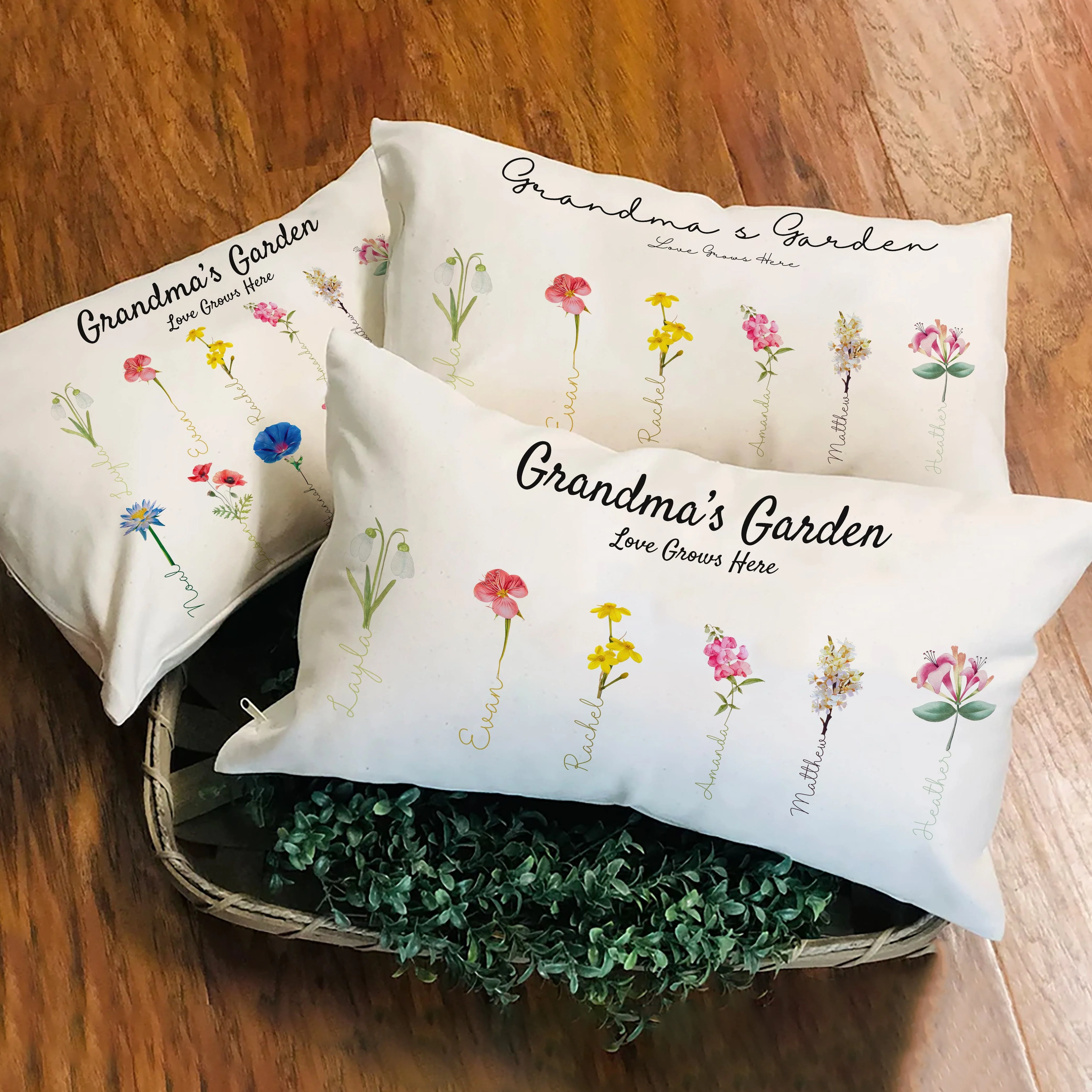Custom Birth Flower Grandma's Garden Family Medium Pillowcase Personalized Gift DA199 890262 - Image 4