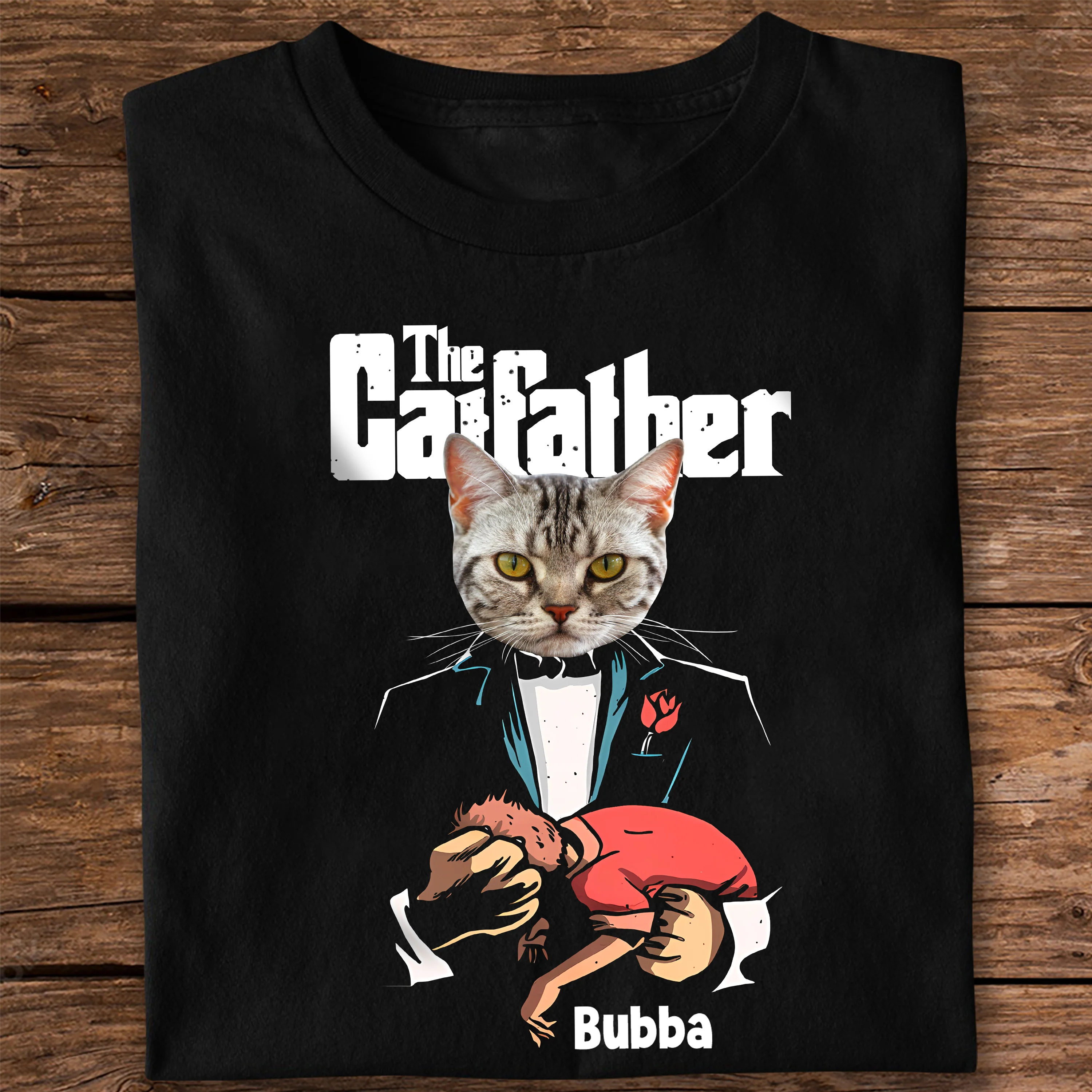 Custom Cat Face Photo The Catfather Shirt Personalized Gift For Dad HO82 893848 - Image 4