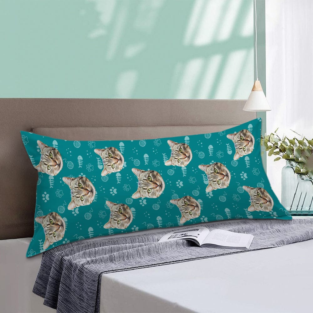 Custom Cat Face Photo With Colorful Background Rectangle Pillow Case TA29 890158 - Image 2