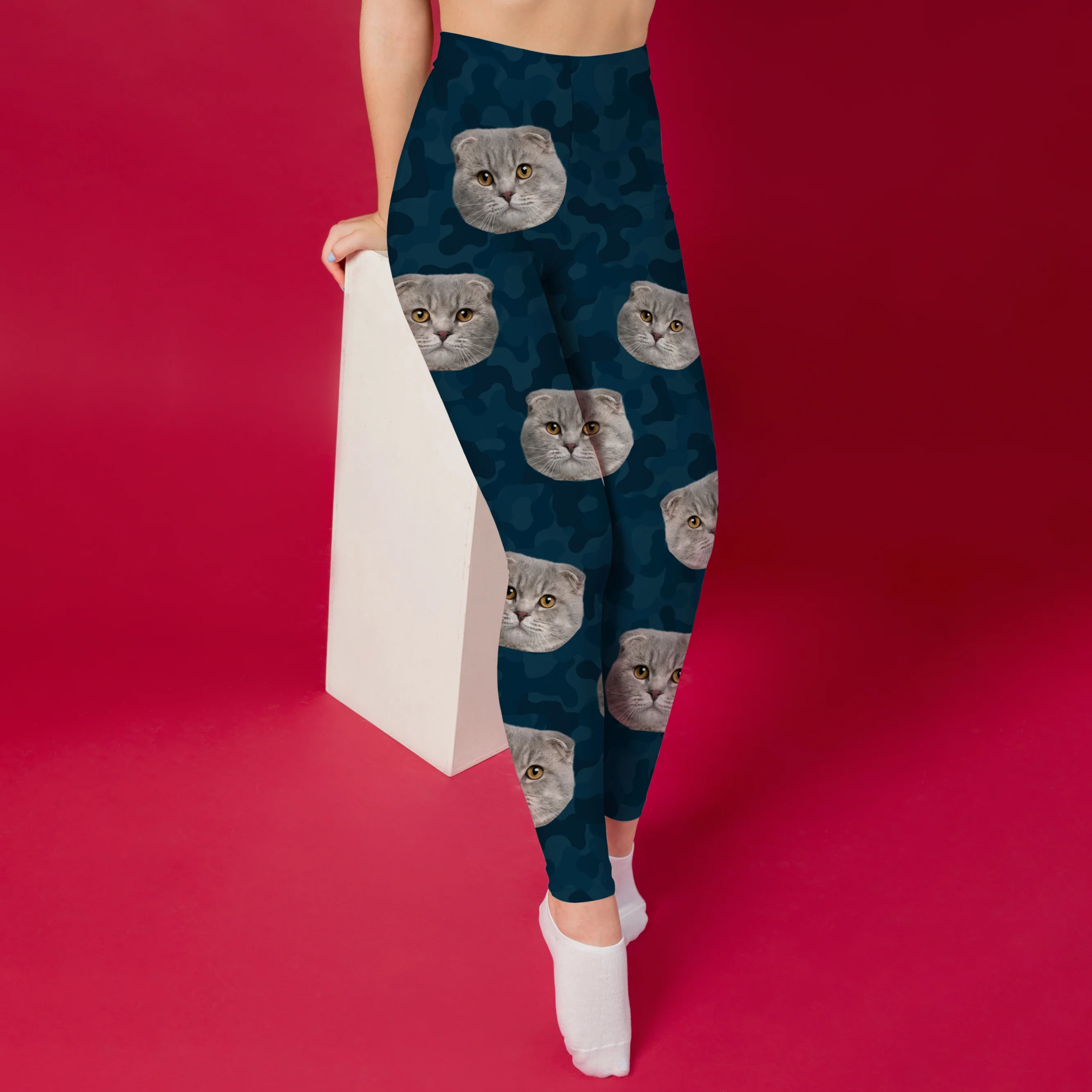 Custom Cat Photo Camo Background Legging HO82 900484 - Image 4