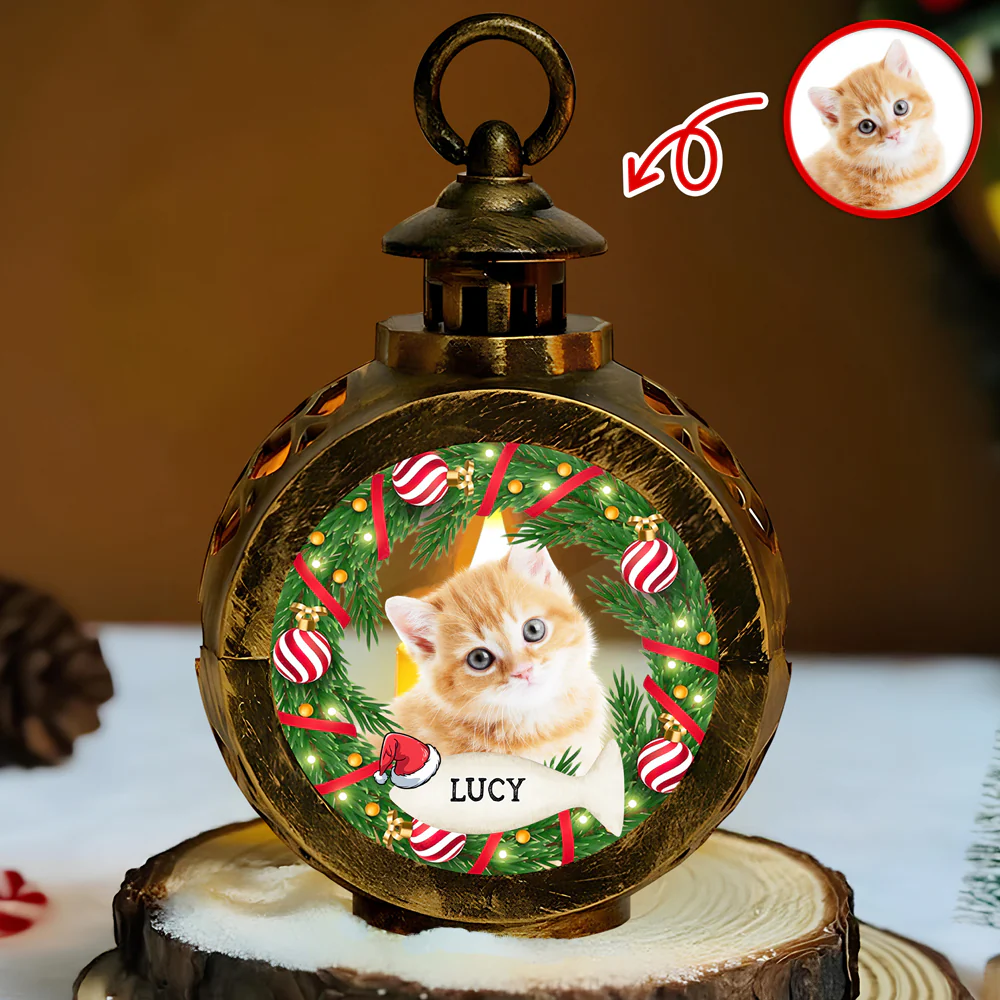 Custom Cat Photo Candlelight Lantern Ornament For Christmas HO82 894972 - Image 5