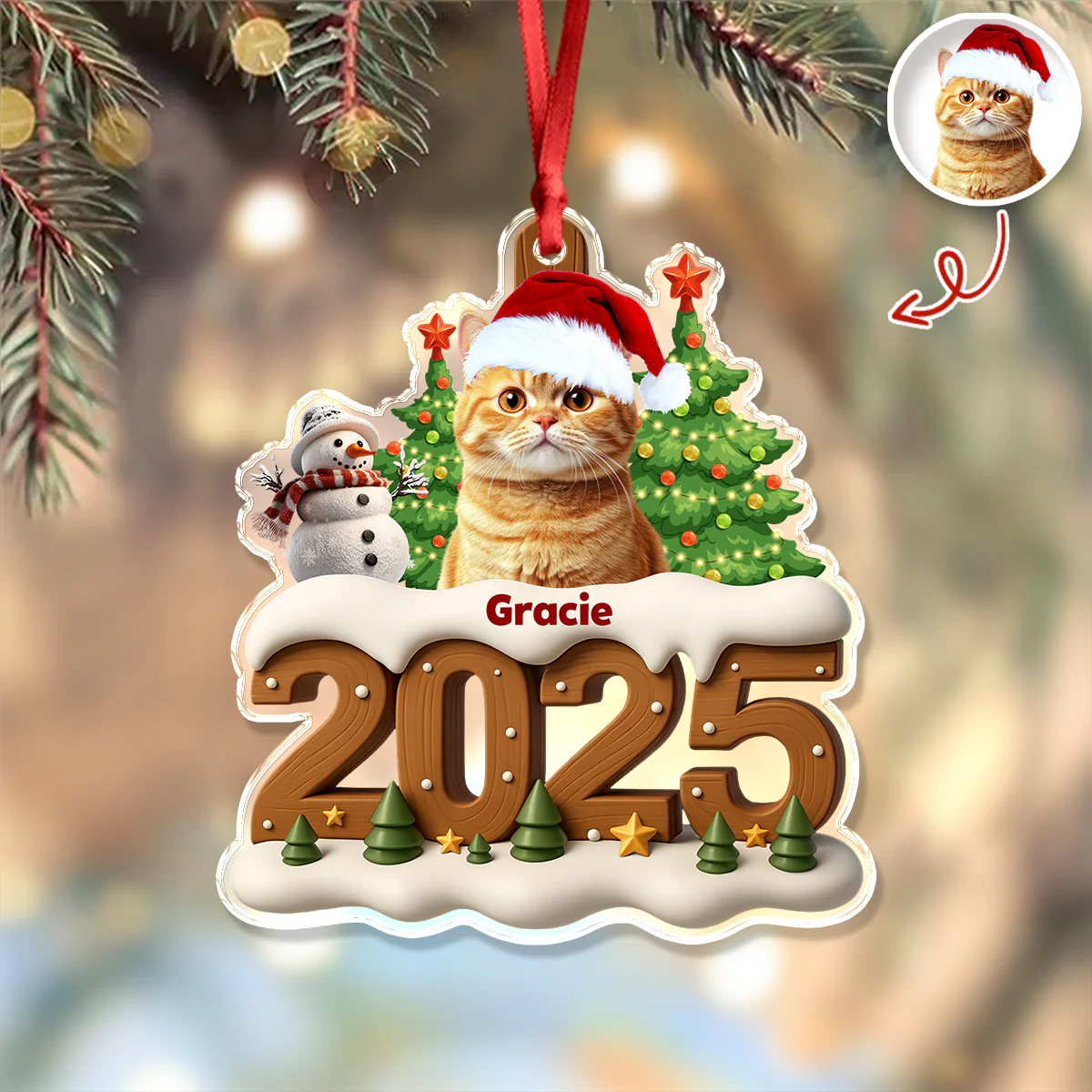Custom Cat Photo Cozy Xmas Crew Acrylic Ornament Personalized Gift For Christmas HO82 900134 - Image 8