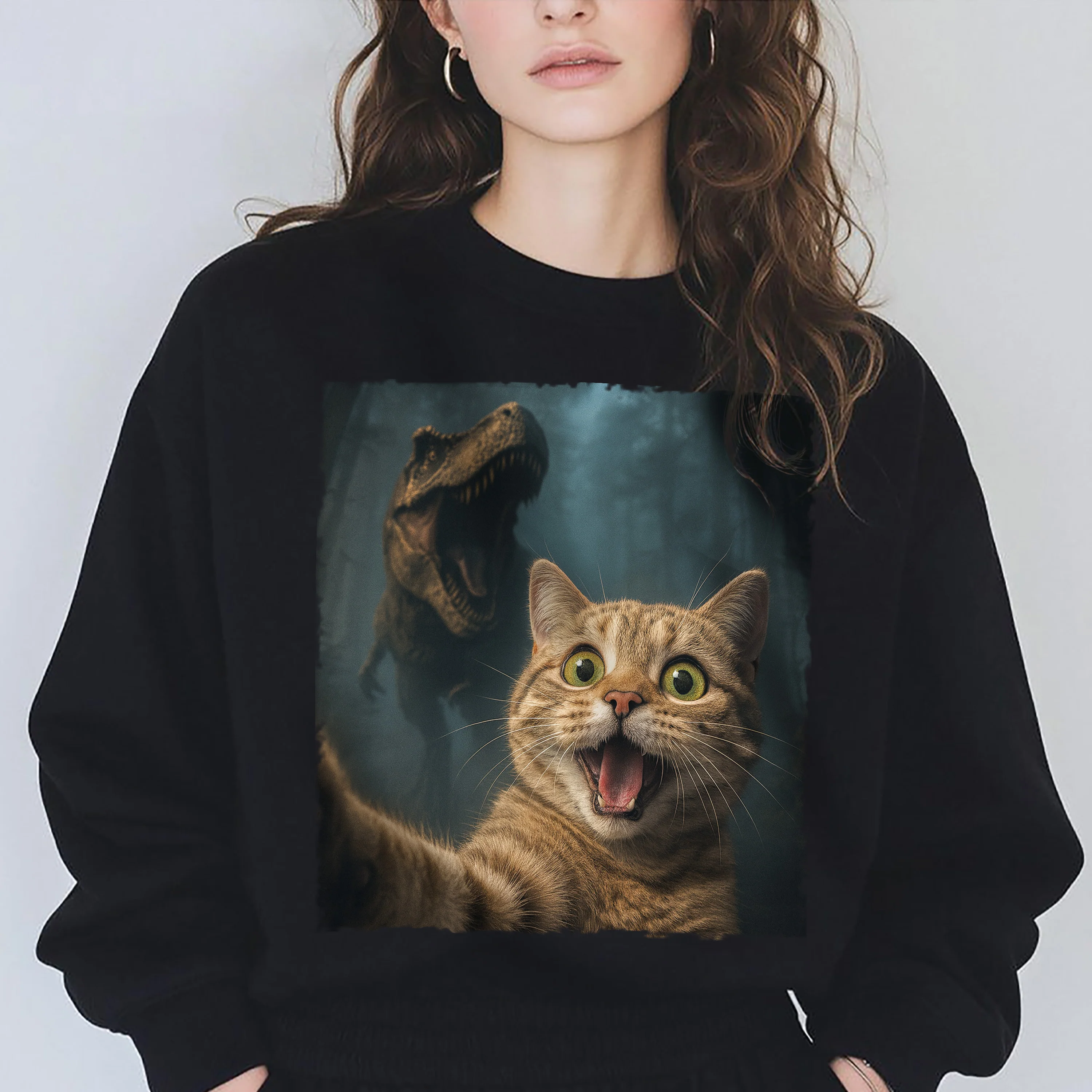 Custom Cat Photo Living That Dino Danger Life Classical Style Dark Shirt For Cat Lovers HO82 894844 - Image 2