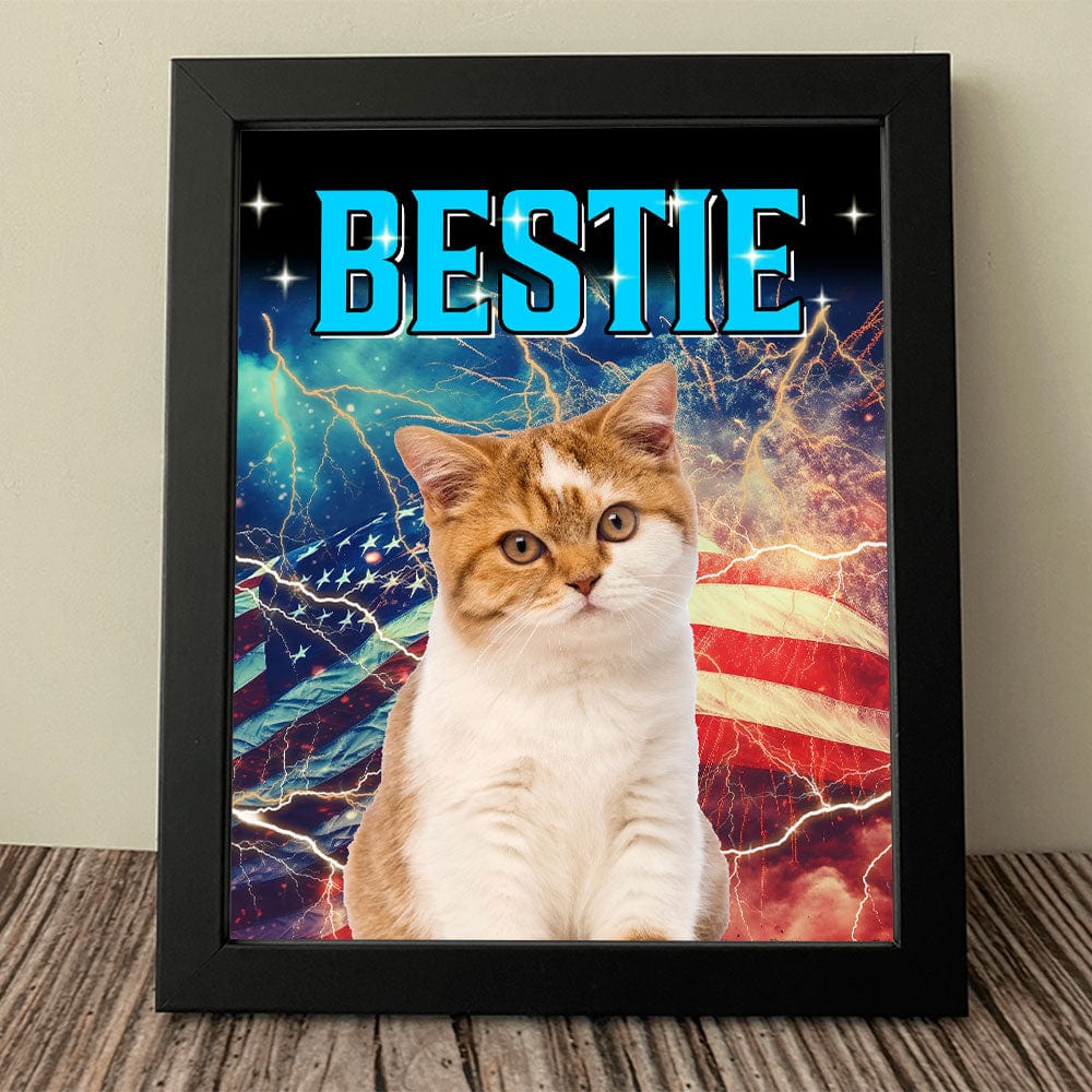 Custom Cat Portrait Photo With Retro Style Picture Frame TA29 889632 - Image 2