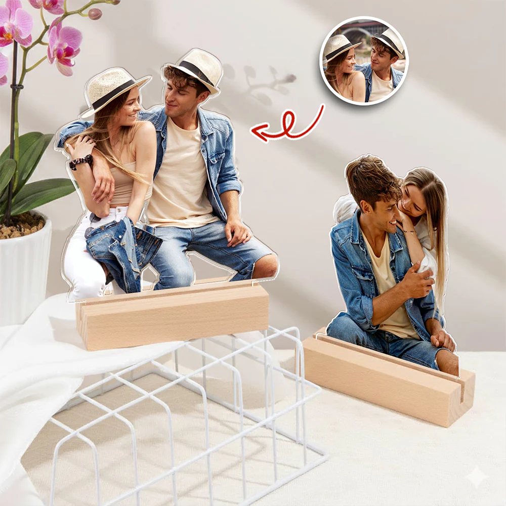 Custom Couple Photo Acrylic Statuette, Anniversary Gift for Him, Her, Couple, Valentine's Day HO82 901134 - Image 3