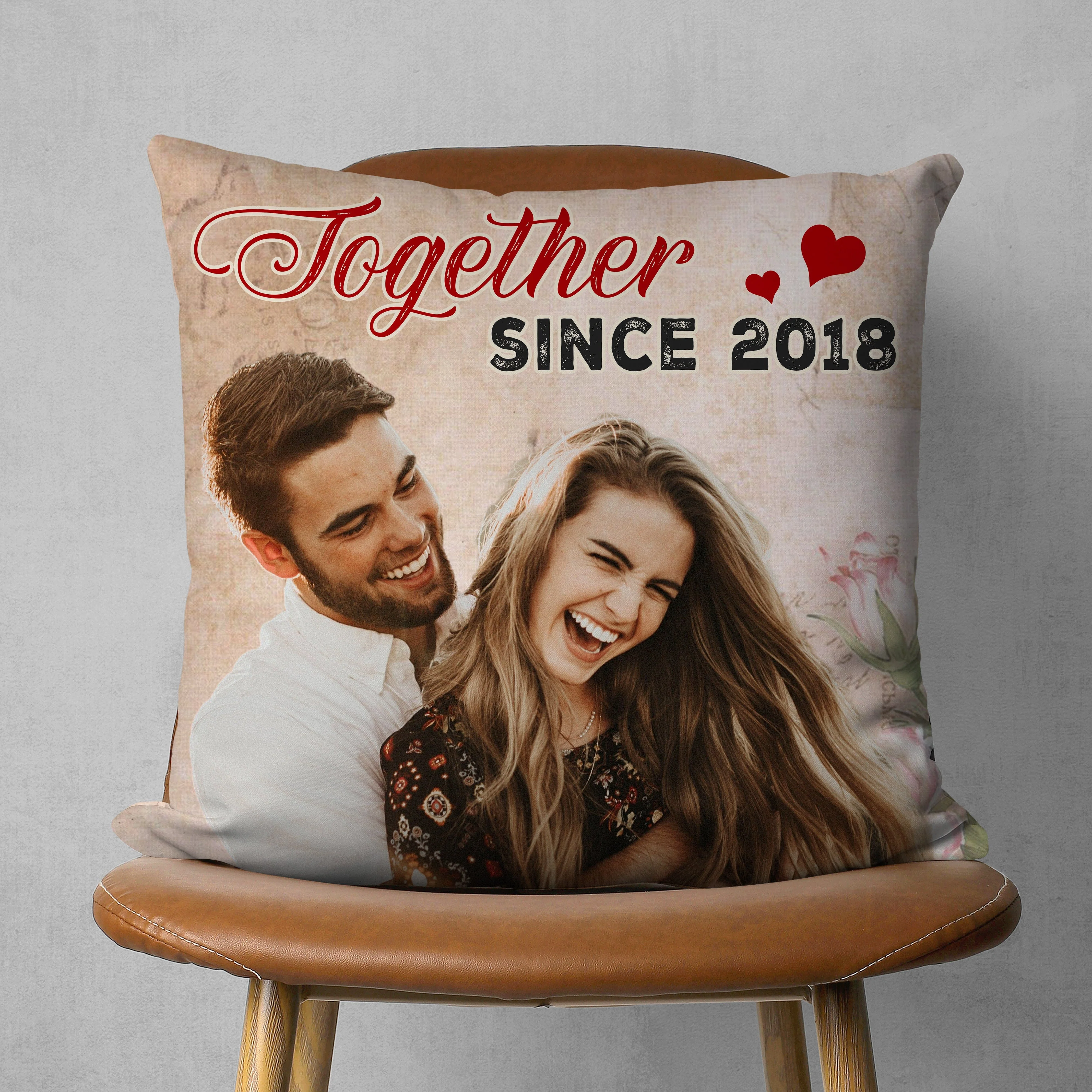 Custom Couple Photo Together Since For Valentine's Day Pillow N304 890016 - Image 2