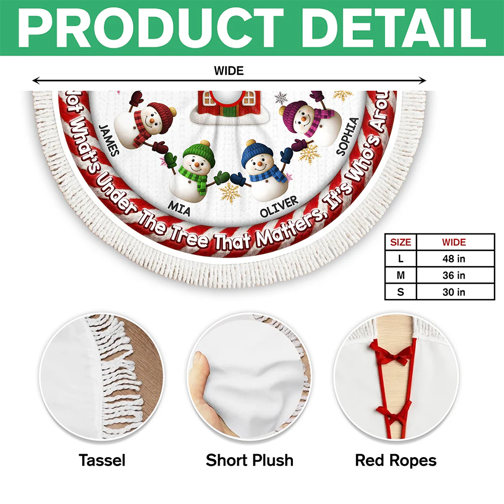Custom Crochet Snowman Our Christmas Our Story Family Tree Skirt HO82 900068 - Image 7