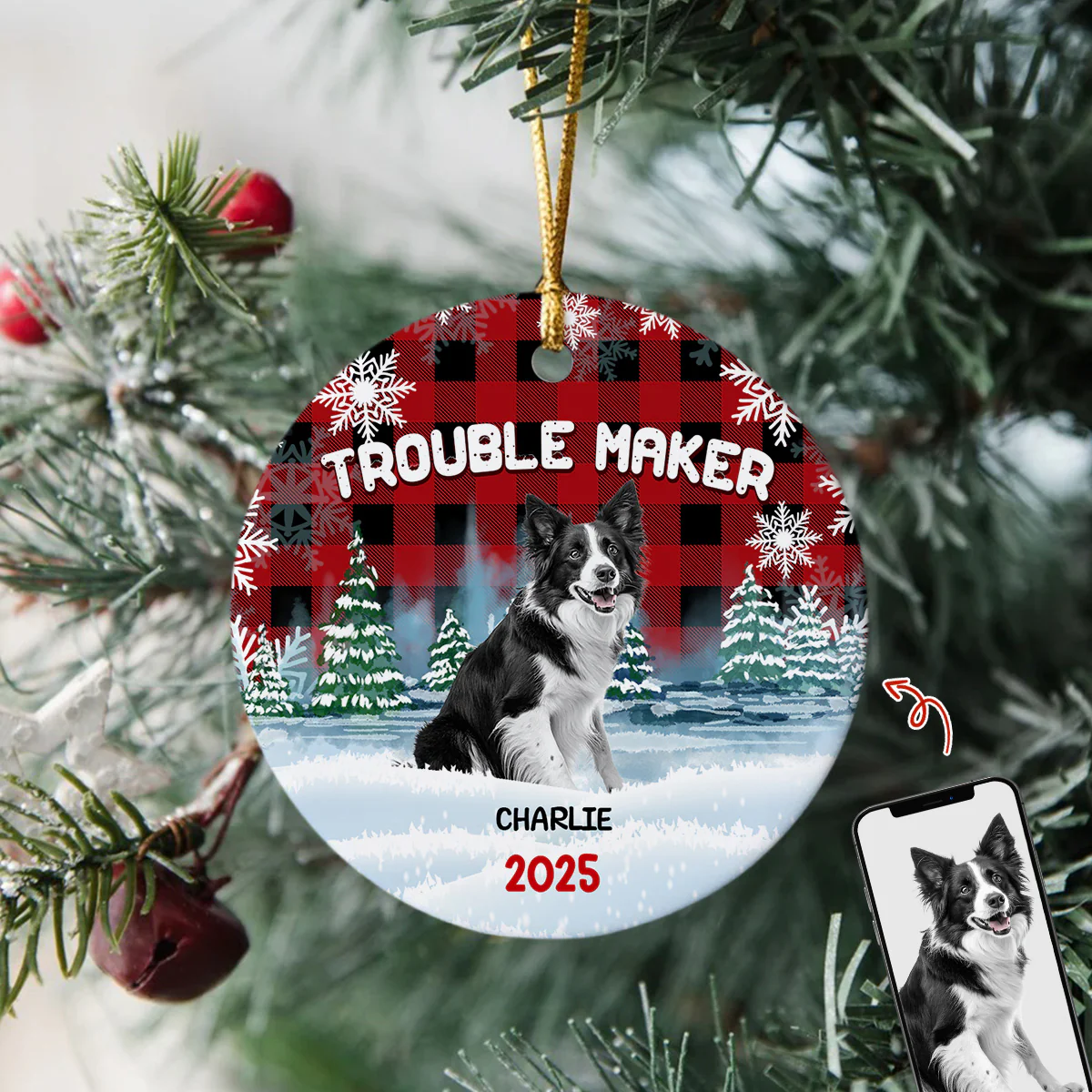 Custom Dog And Cat Photo Double Trouble Ceramic Ornament Gift For Dog Cat Lover HO82 894644 - Image 6