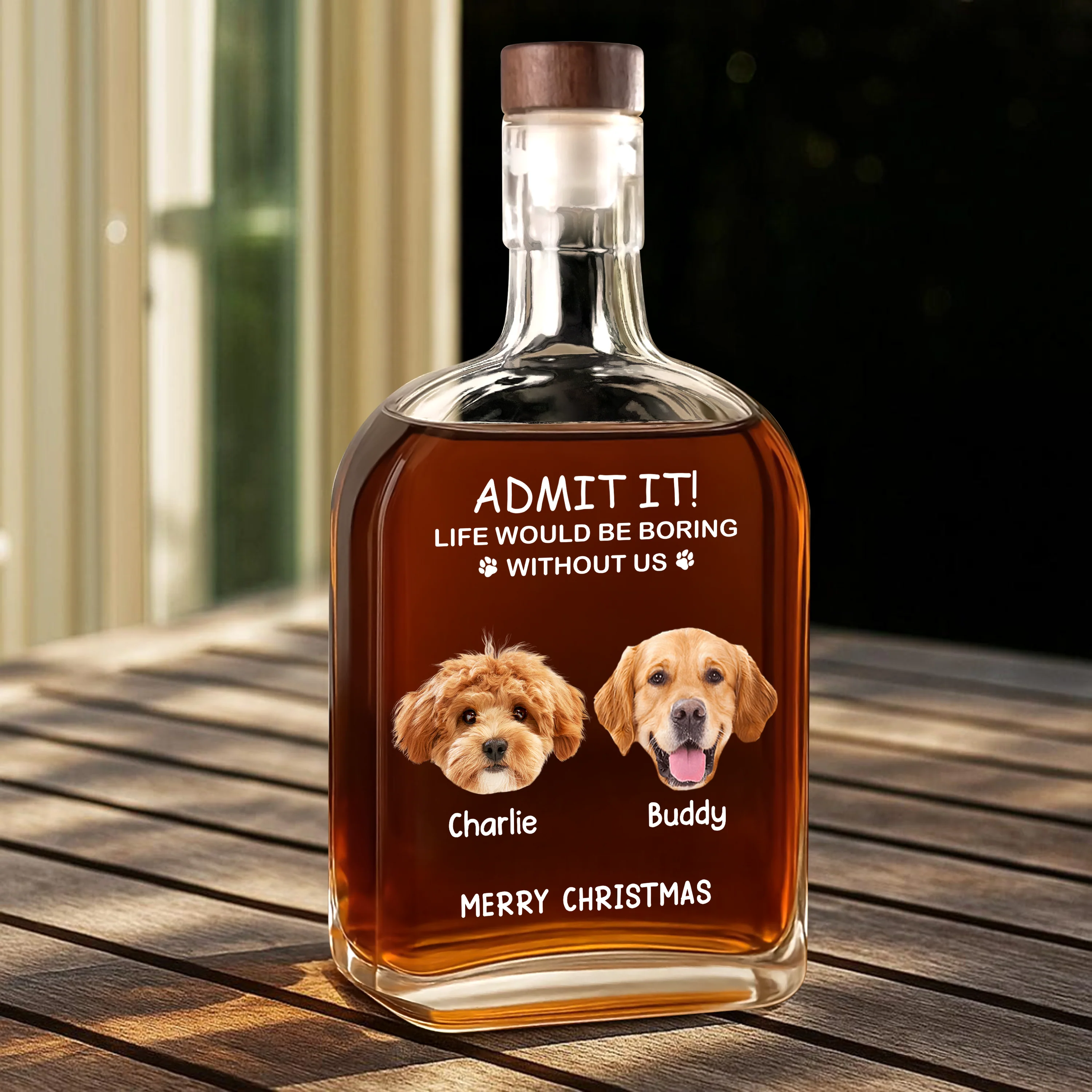 Custom Dog Cat Face Photo Life Would Be Boring Without Me Whiskey Bottle, Christmas Gifts HO82 894352 - Image 8