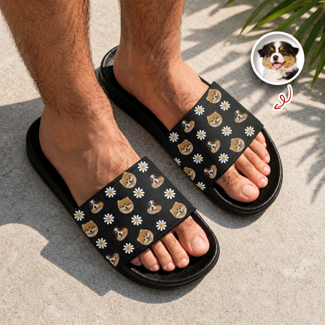 Custom Dog Cat Face Photo With Icon Slide Sandals - Gift For Dog Cat Lovers HO82 902580 - Image 7