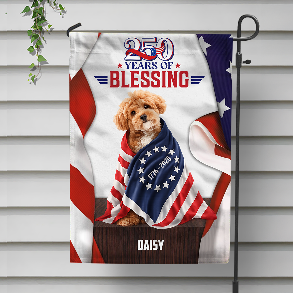 Custom Dog Cat Photo 250 Years Of Freedom 1776 2026 Patriotic American Garden Flag HO82 901304 - Image 5