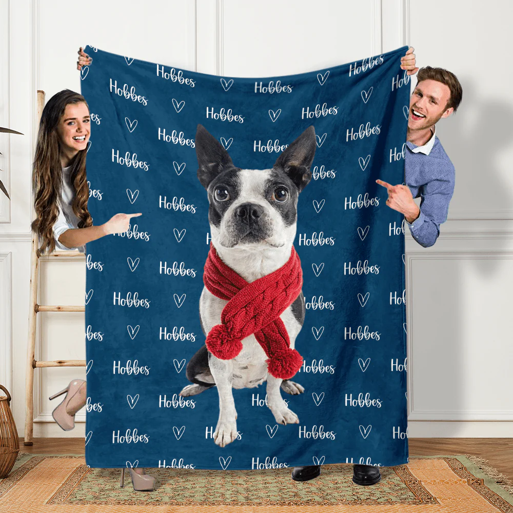 Custom Dog Cat Photo Colorful Lovely Lettering Pet Blanket N304 889926 - Image 3