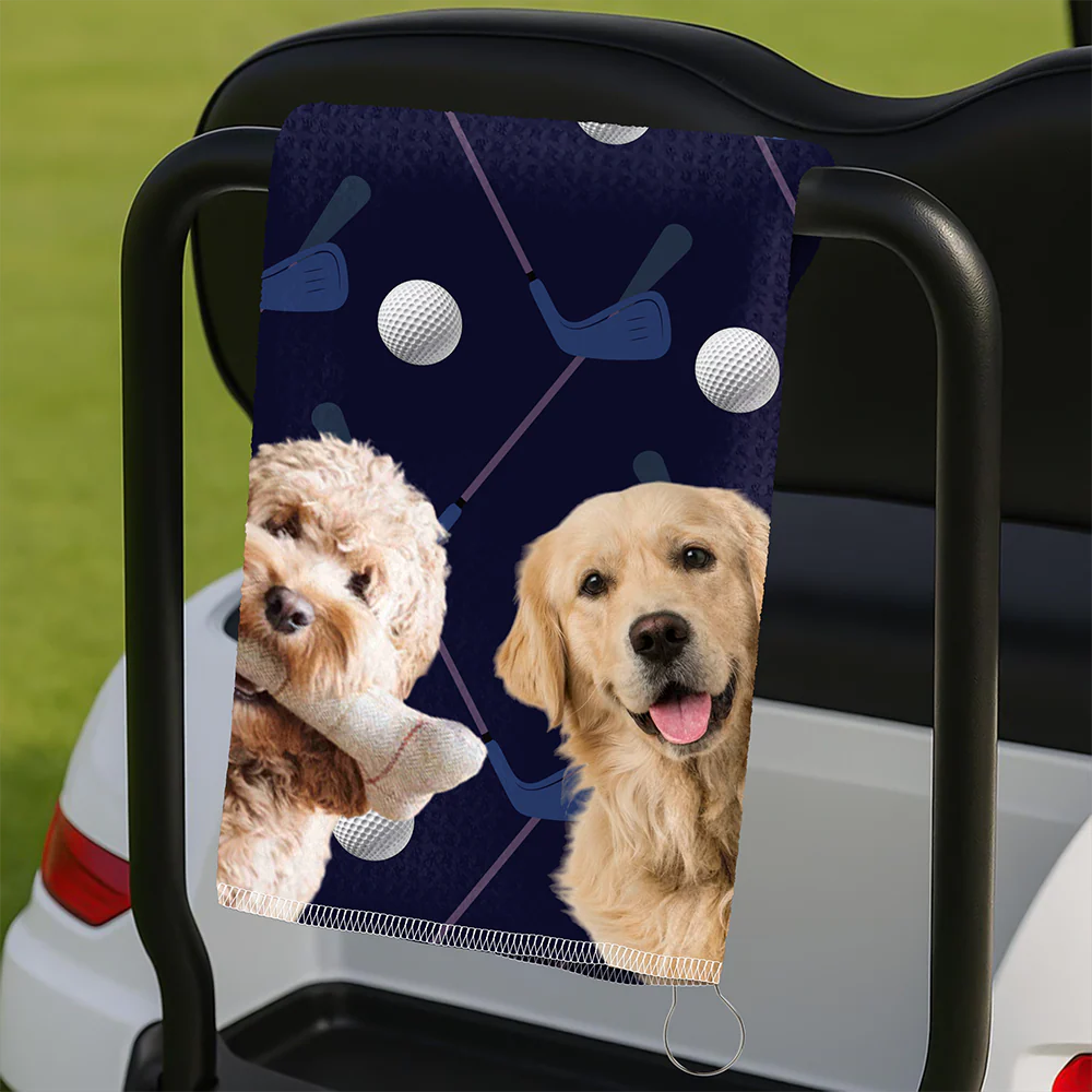 Custom Dog Cat Photo Golf Towel Gift For Dog Cat Dad Golfer HO82 894174 - Image 4