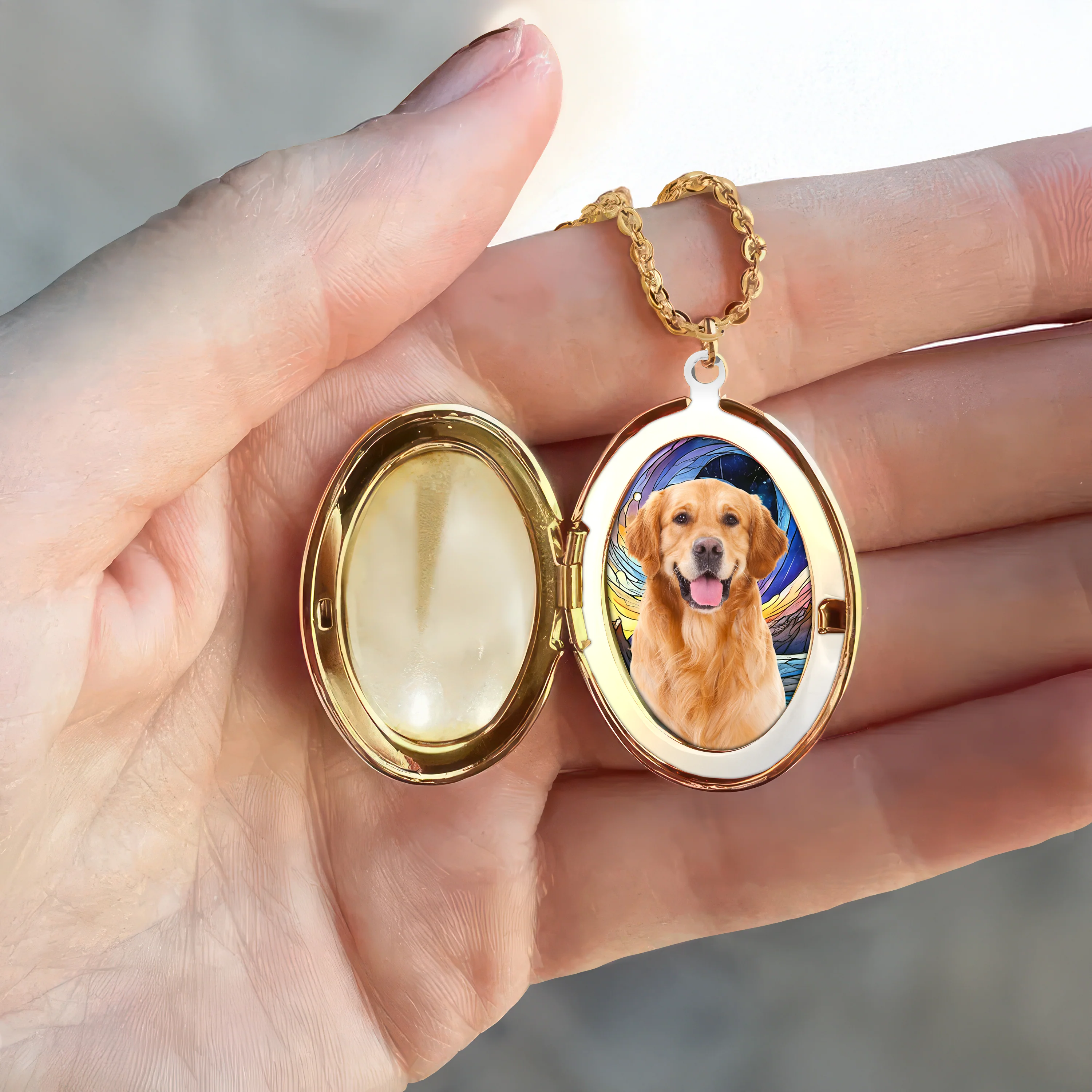 Custom Dog Cat Photo No Longer By My Side But Forever In My Heart Memorial Locket Necklace HO82 893672 - Image 4